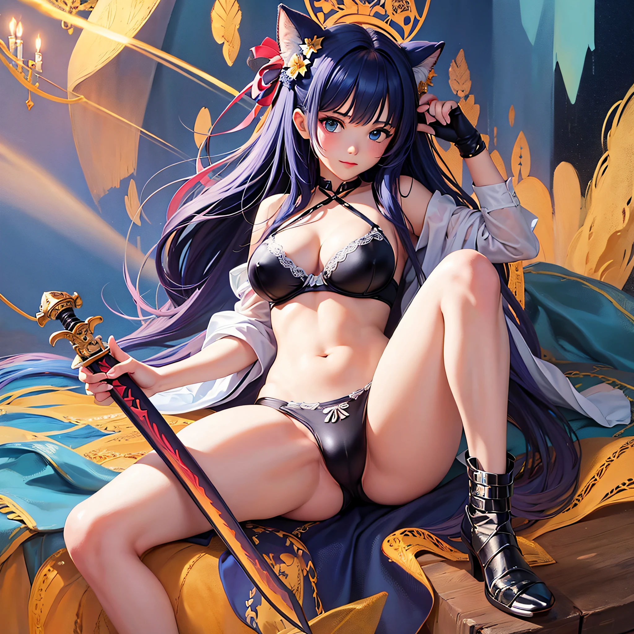 Top quality. Illustration. Girl. A world of swords and sorcery. Bra. Spreading legs. --auto --s2