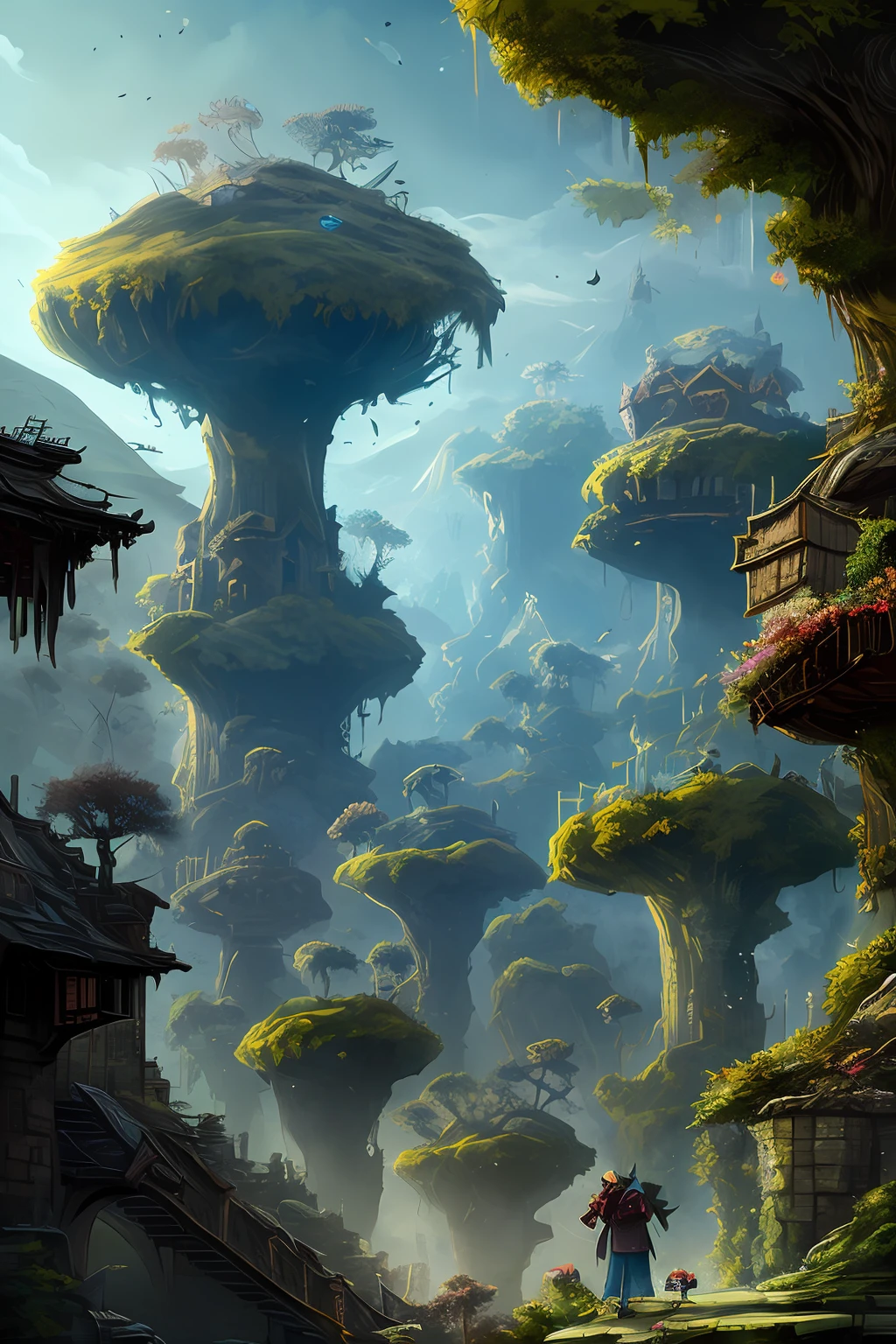 Clouds, castles, dragons, world trees
