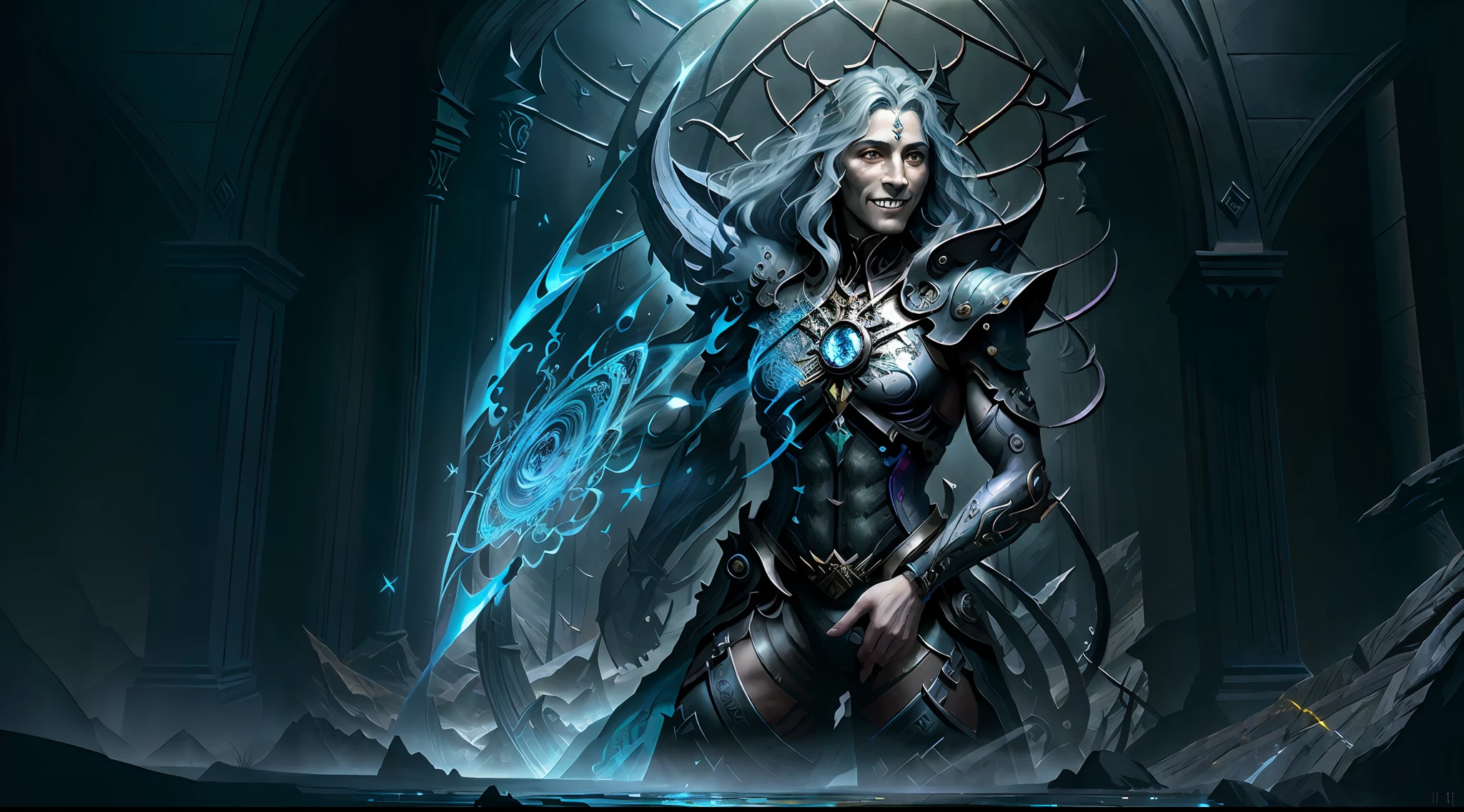 (masterpiece, best quality, high quality), 1boy, ((digital painting)), ((Gatekeeper of prompts)), (Gatekeeper, Key, Portal), Fantasy, Fine Art, Digital Art, (Magical, Mystical, Ethereal), Unique Style, Highly Textured, Intricate Details, Vibrant Colors, ((by J.R.R. Tolkien, by Salvador Dali, by Brian Froud)), absurdres, (Dynamic Pose, Vigilant Stance), Gate, Fantasy Art, Magic, Protector, Surreal, Symbolic, (evil grin, grin),