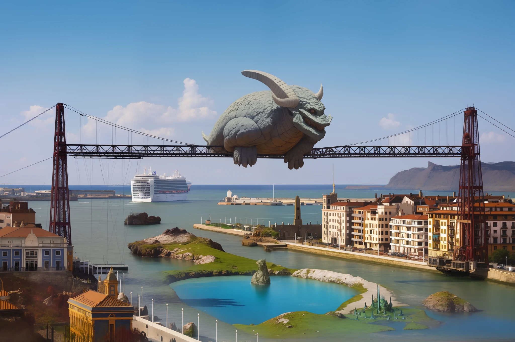 Horned stone monster, stone alien