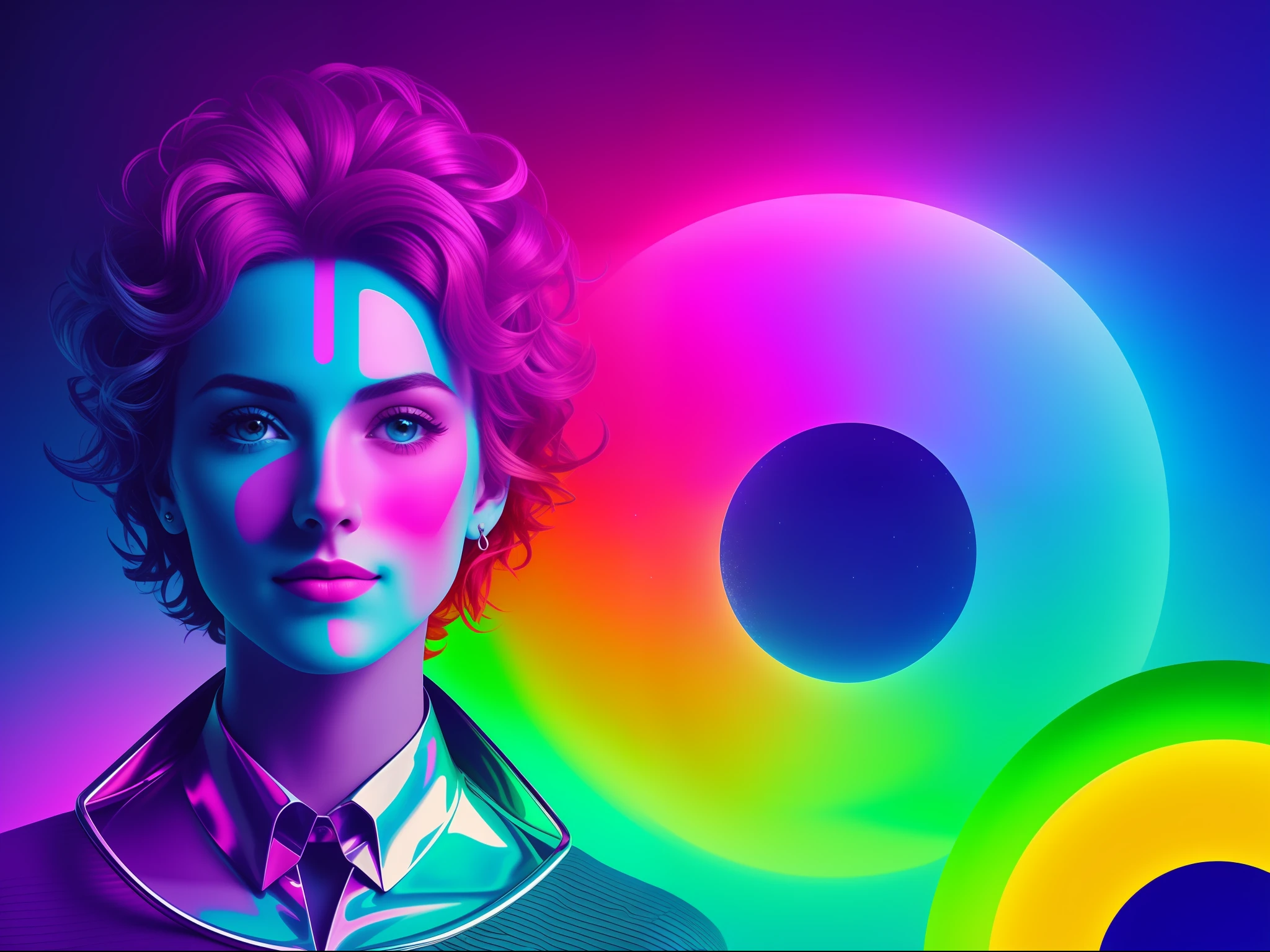 Imagen , Estelize the protype phrase of the most creative and surreas ways using a color pump of the chromatic circle and brightness