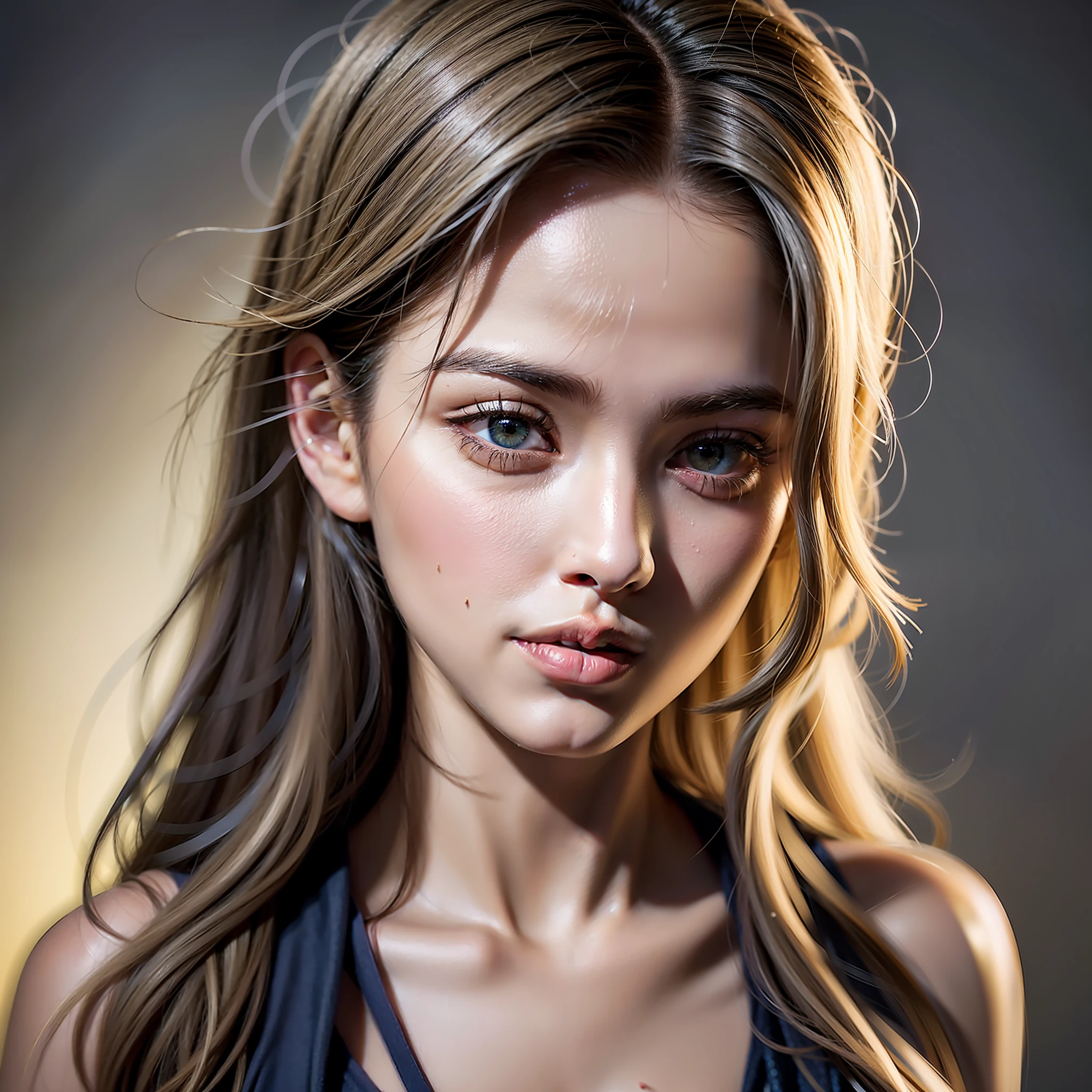 Beautiful cinematic girl with highly detailed features and aged 20, lit with cinematic lighting.