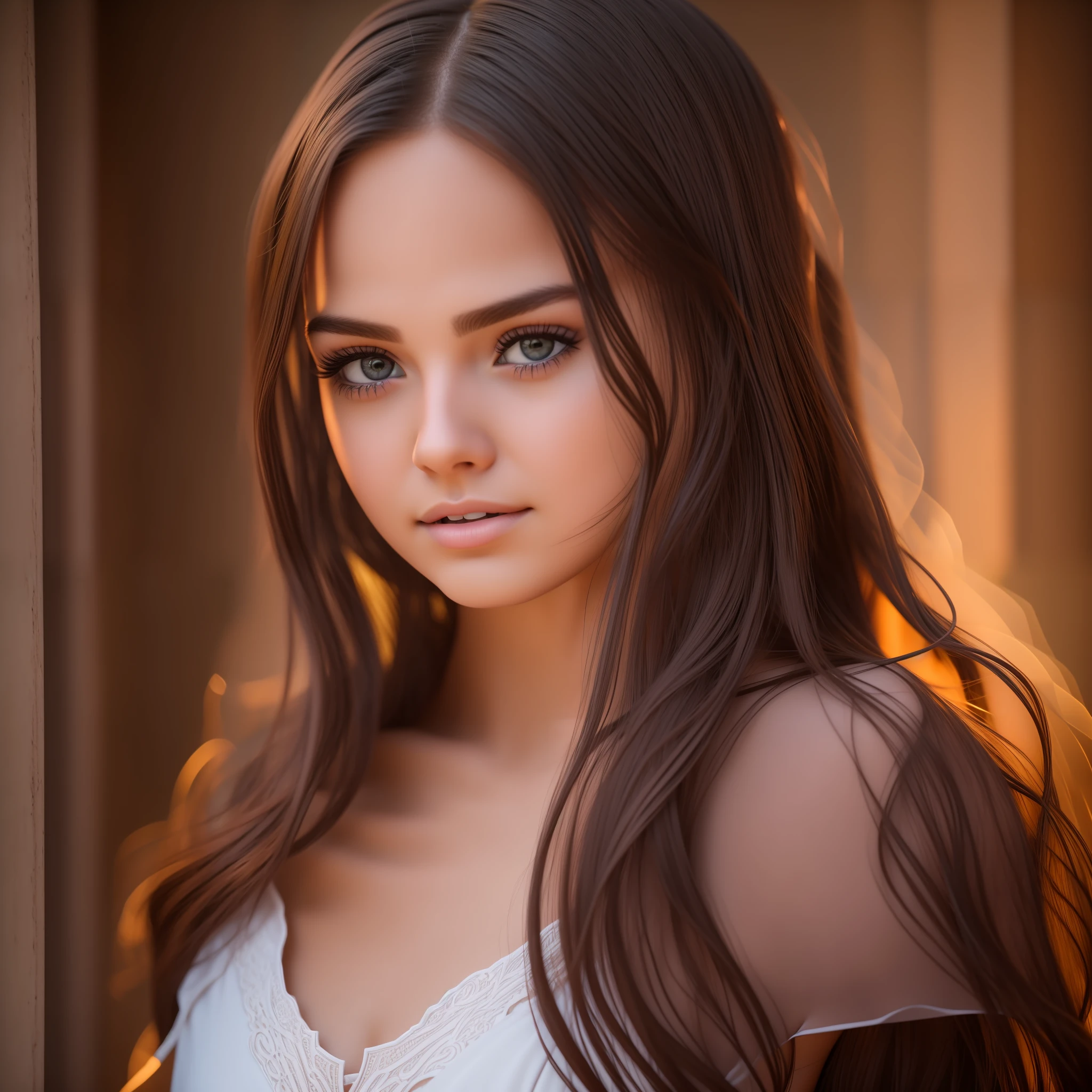 Beautiful cinematic girl with highly detailed features and aged 20, lit with cinematic lighting.