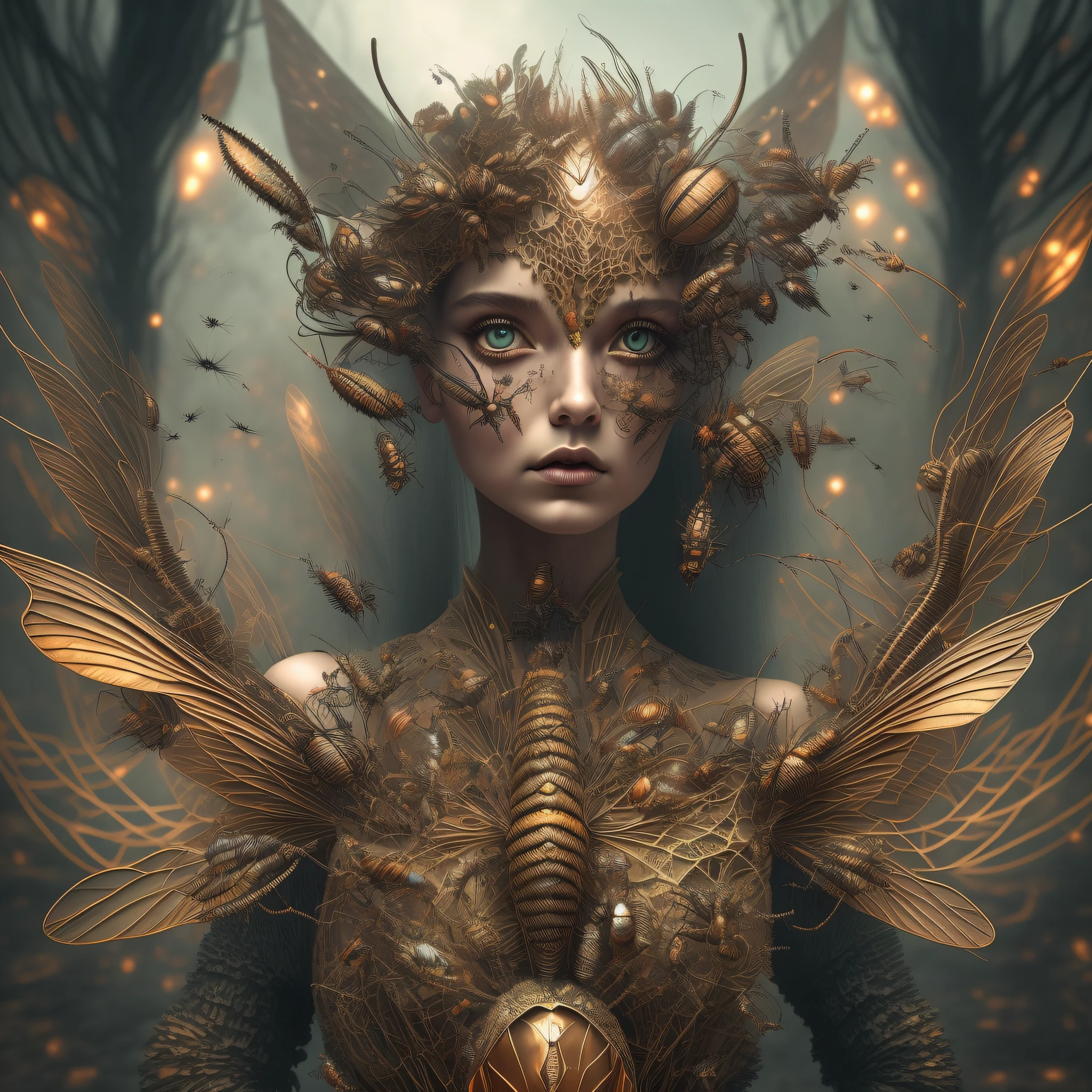 Here is the optimized Prompt for generating an NFT art girl made by dirty disgust insects: Create a unique NFT artwork featuring a beautiful young girl crafted by loathsome and grotesque insects. The artwork should be highly detailed and visually stunning, with vibrant colors and imaginative textures that showcase the horrifying yet mesmerizing beauty of this wondrous creation. Make sure to incorporate the unsettling effects of the insectoid elements into the composition, using a mix of realistic textures combined with dreamlike distortion to create the ultimate fusion between beauty and horror. Let your artistic vision soar and bring this dystopian reality to life through the magic of Stable Diffusion.