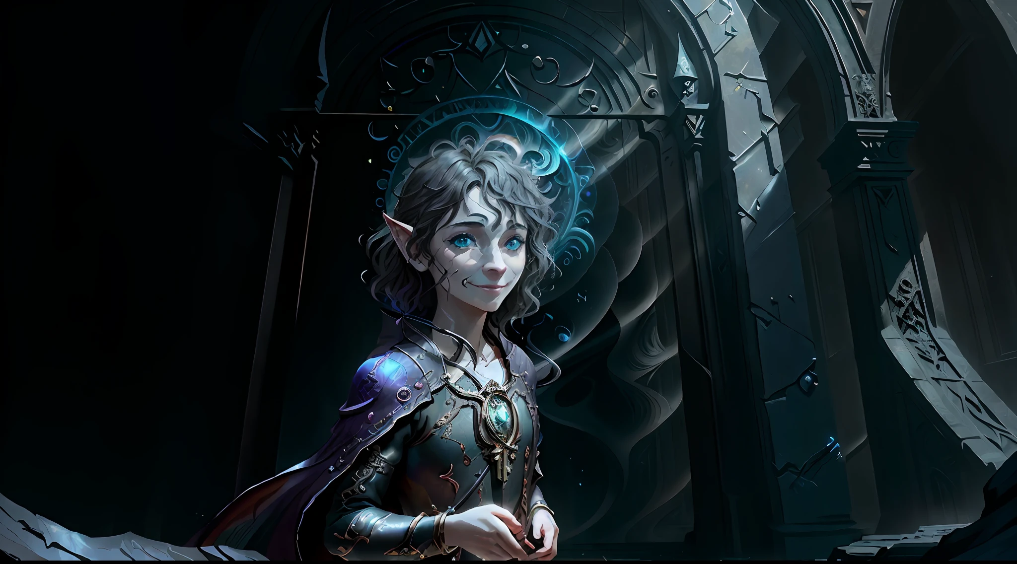 ((masterpiece, best quality, high quality)), 1boy, ((digital painting)), ((Gatekeeper of prompts)), (Gatekeeper, Key, Portal), Fantasy, Fine Art, Digital Art, (magic, mystery, ethereal), unique style, high texture, Intricate details, vivid colors, ((JRR Tolkien, Salvador Dali, Brian Froud)), absurdres, (Dynamic Pose, Vigilant Stance), Fantasy Art, Magic, Protector, Surreal, symbolic, (evil smile),