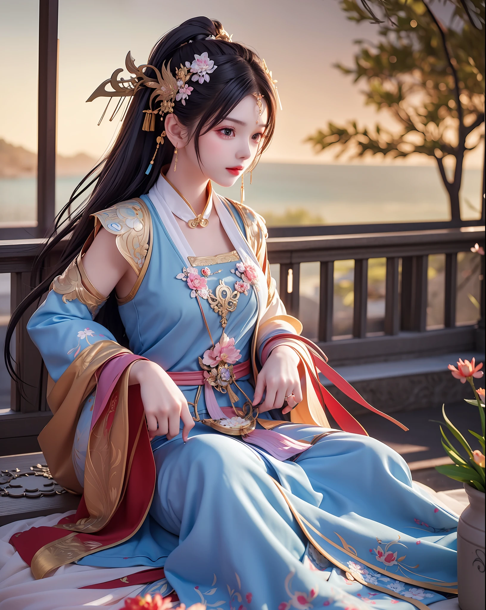 (8k, RAW photo:1.2),best quality, ultra high res,dramatic angle,(fluttered detailed color splashs), (illustration),(((1 girl))),(long hair),(rain:0.9),(hair ornament:1.4),there is an ancient palace beside the girl,chinese clothes,(focus on), color Ink wash painting,(color splashing),colorful splashing,(((colorful))),(sketch:0.8), Masterpiece,best quality, beautifully painted,highly detailed,(denoising:0.6),[splash ink],((ink refraction)), (beautiful detailed sky),moon,highly,detaild,(masterpiece, best quality, extremely detailed CG unity 8k wallpaper,masterpiece, best quality, ultra-detailed),(Lycoris radiata),