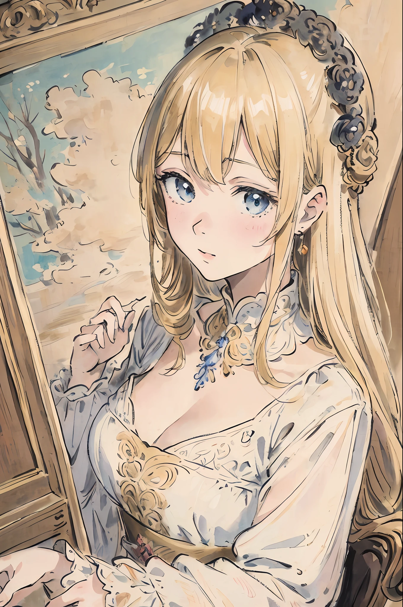 masterpiece, best quality, an extremely delicate and beautiful girl,an extremely delicate and beautiful, world masterpiece theater, ultra-detailed, highly detailed, best quality, blonde hair, highres, extremely detailed,1girl, best quality, illustration, looking at viewer, impasto, canvas, oil painting, realistic, realist ,real,