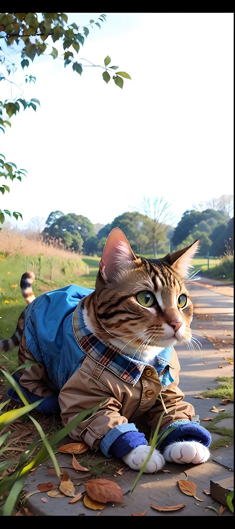 cat with clothes, aesthetic