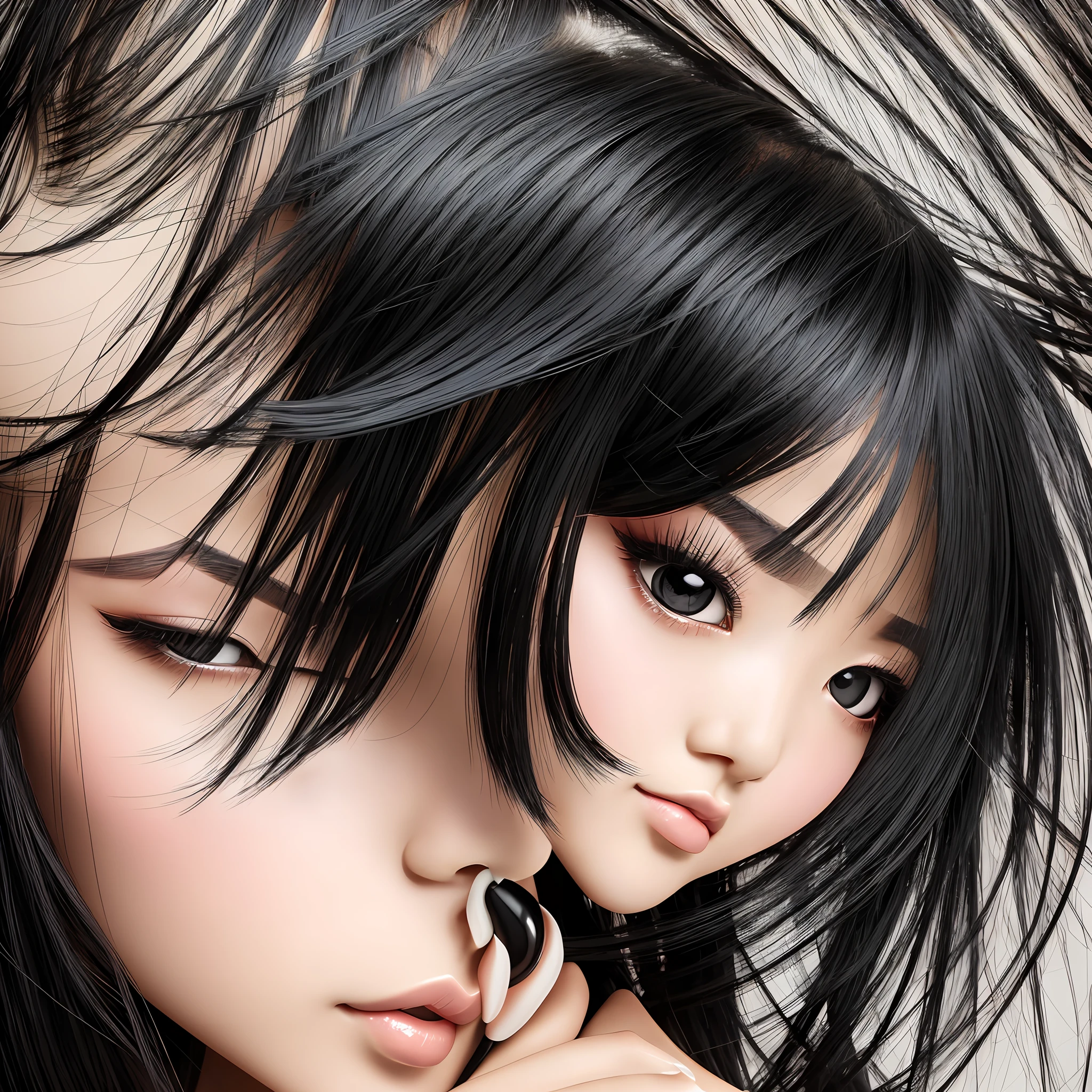 Beauty Japan Woman Black Hair Sauce Eyes --auto --s2