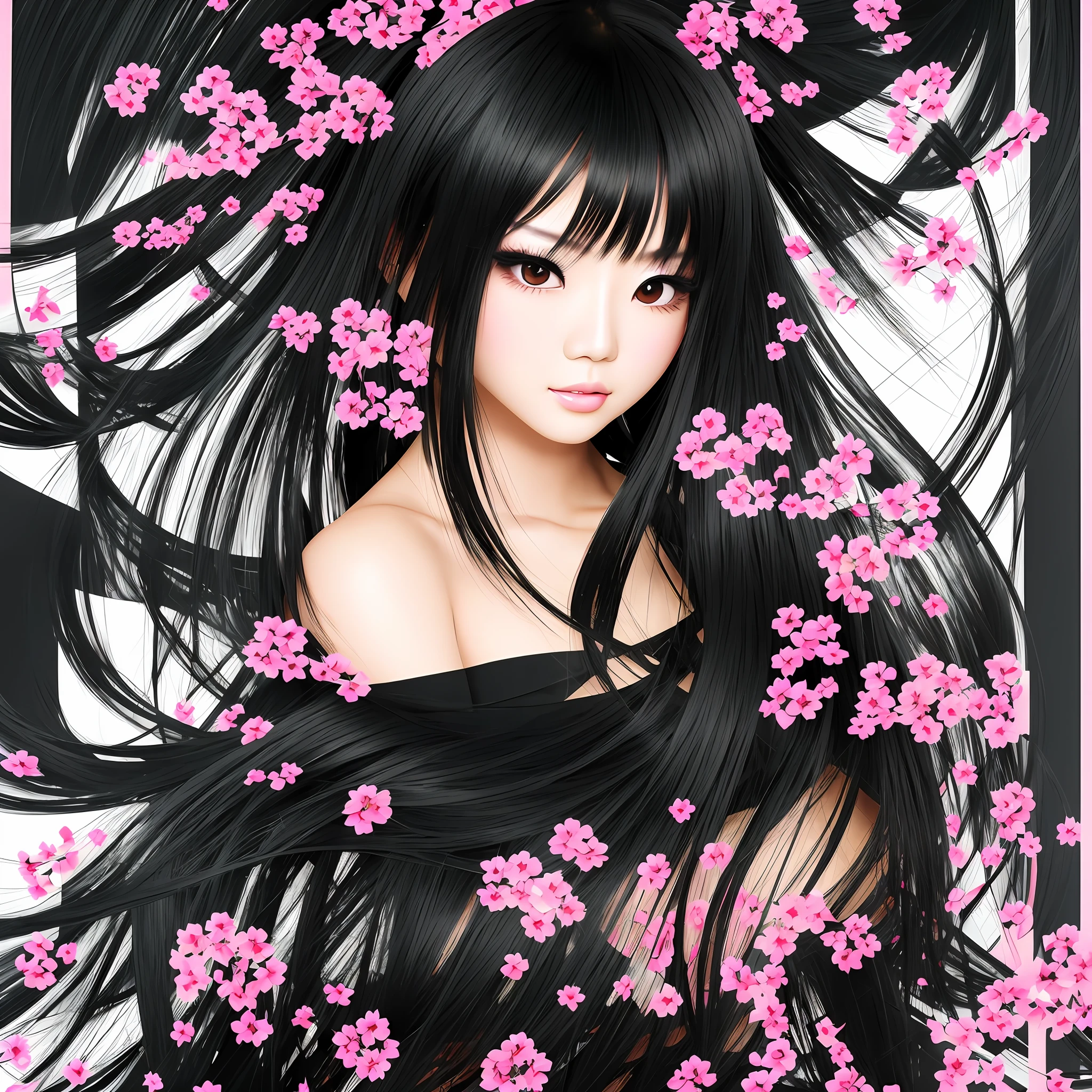 Beauty Japan Woman Black Hair Sauce Eyes --auto --s2