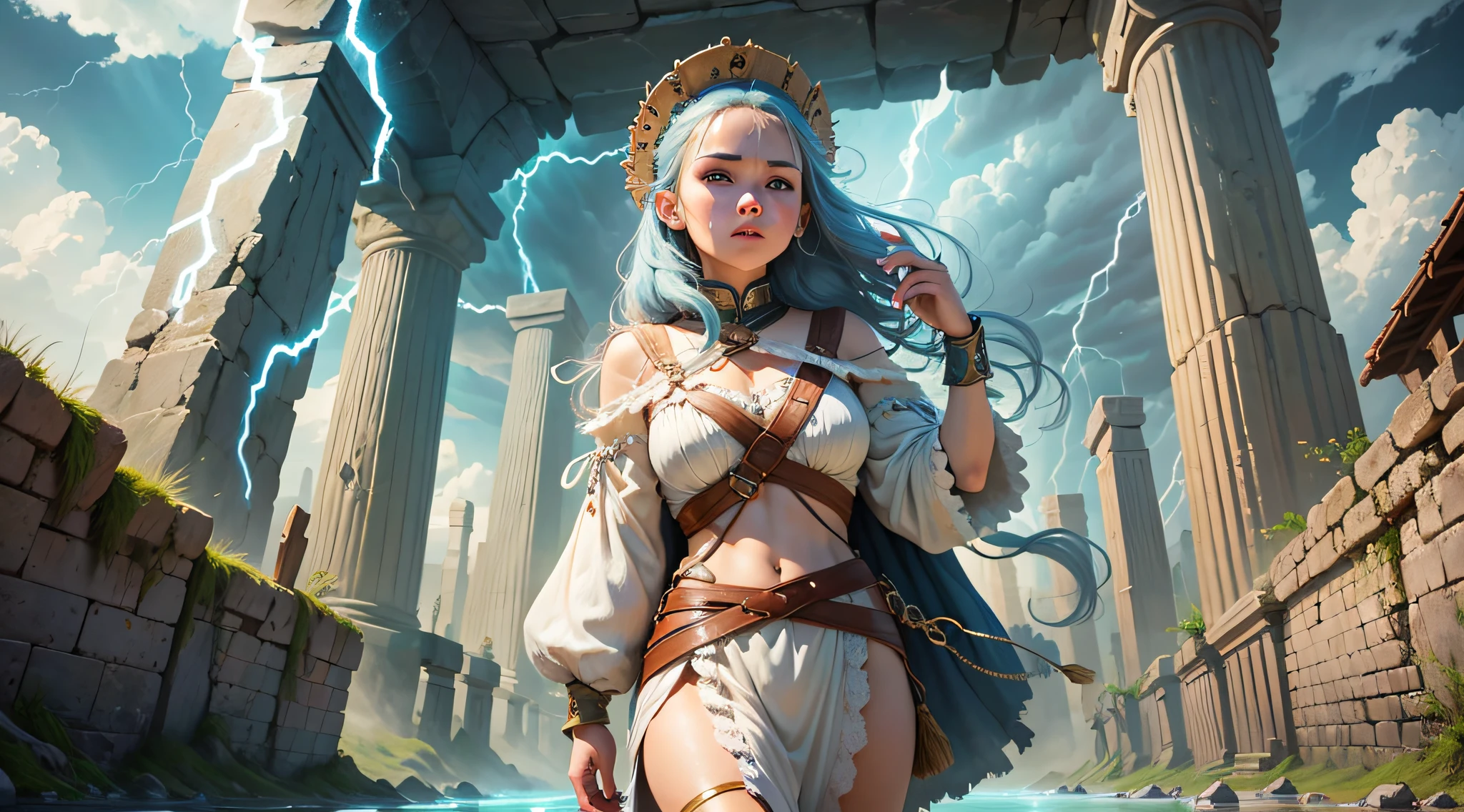 The girl travels to ancient times in lightning and thunder