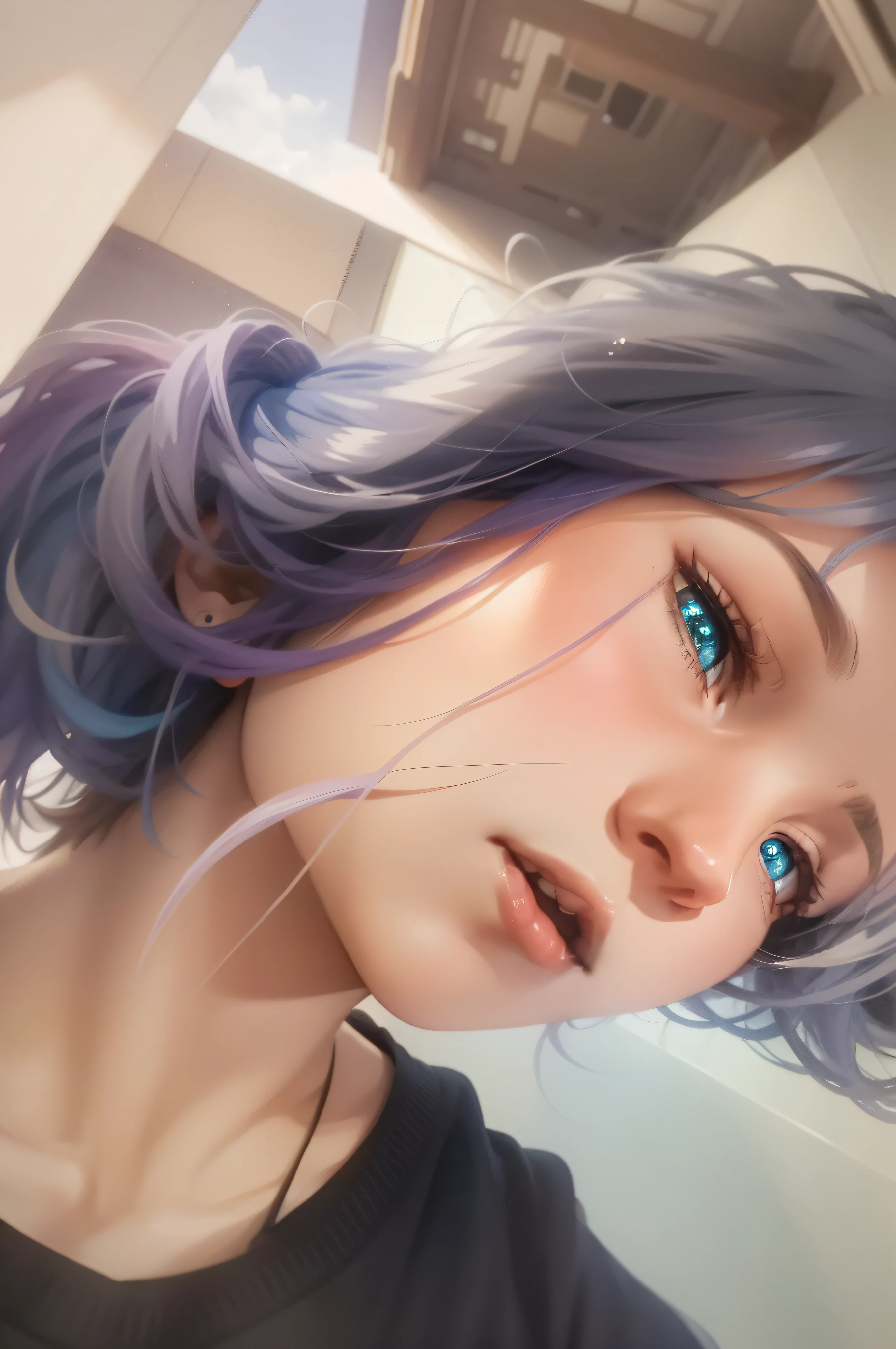 (masterpiece) anime character illustration with the best quality and ultra-detailed characters,(floating) in a dynamic pose with a beautiful and unique expression, (blue eyes) and (multi-colored hair+silver hair+red hair+green hair:1.2+purple hair:1.2+yellow hair), (exaggerated weapon prop),(vibrant and vivid) background with a forest, and (clouds) in the (twilight) sky, (embellished with watercolor), (dynamic shadows and highlights), utilizing Volumetric light, and an emphasis on an (extremely delicate and beautiful) presentation. --auto --s2