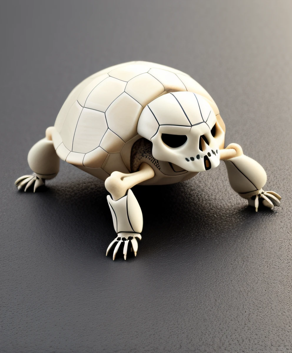 Turtle in the form of a skeleton, ultra-realistic