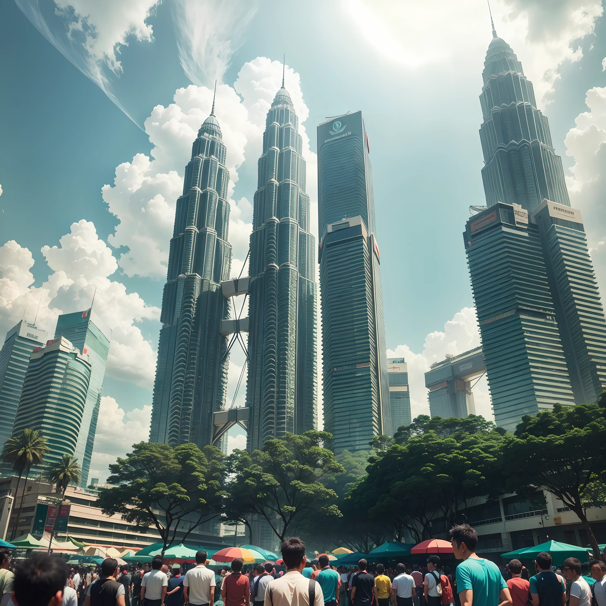 Kuala Lumpur Petronas Twin Towers, film sense, vista --auto --s2