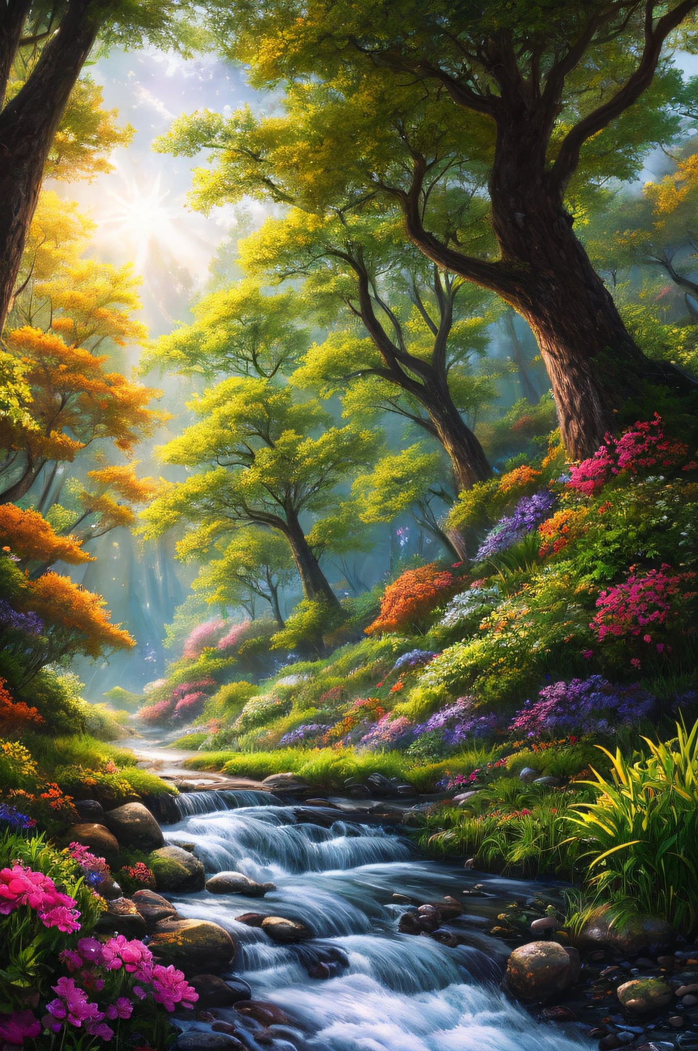 masterpiece, best quality, high quality,extremely detailed CG unity 8k wallpaper, An enchanting and dreamy scene of a fantasy forest, with towering trees, glowing mushrooms, and hidden fairy glens, creating a sense of mystique and enchantment, artstation, digital illustration, intricate, trending, pastel colors, oil paiting, award winning photography, Bokeh, Depth of Field, HDR, bloom, Chromatic Aberration ,Photorealistic,extremely detailed, trending on artstation, trending on CGsociety, Intricate, High Detail, dramatic, art by midjourney