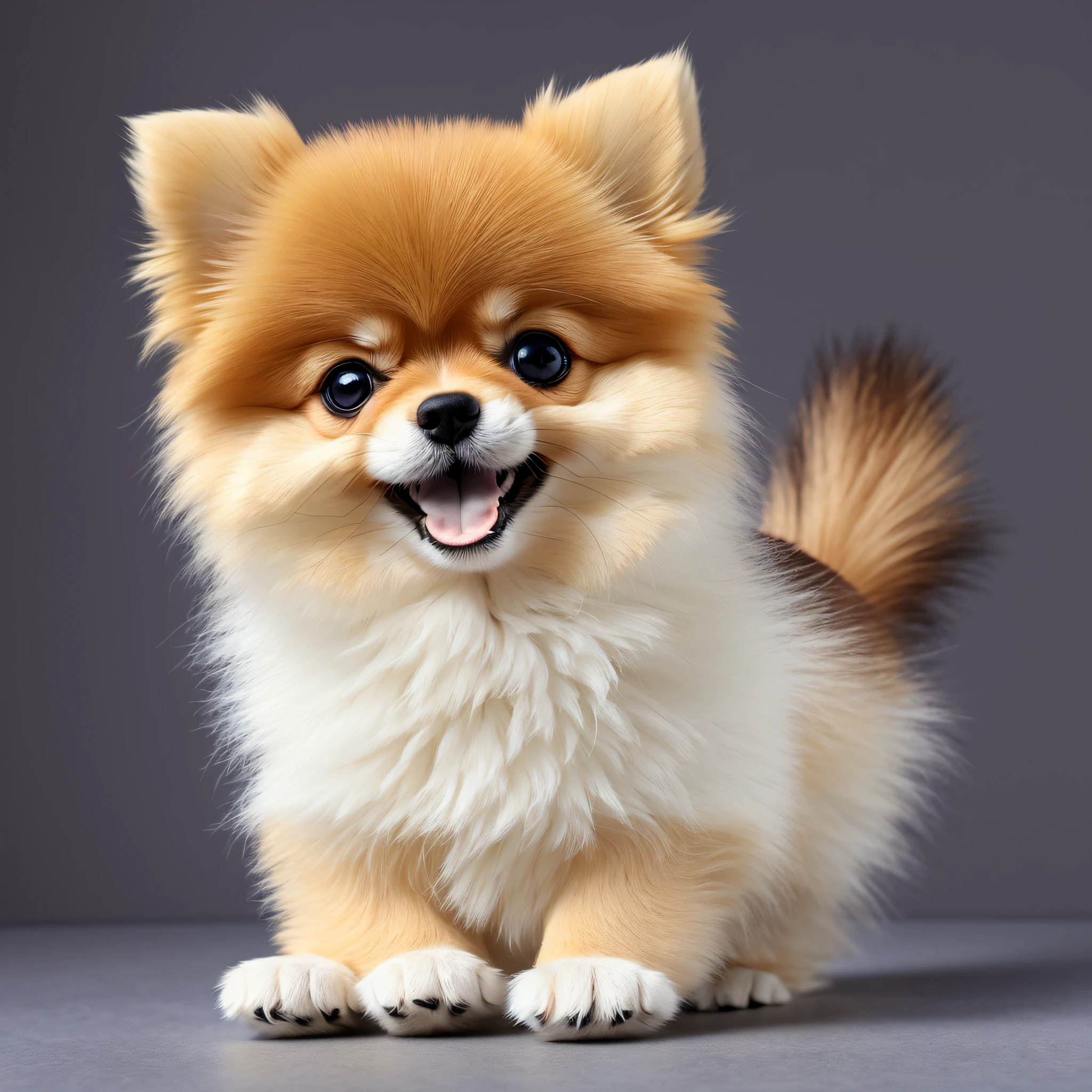 Pomeranian Kids Pop Illustration White Background --auto --s2