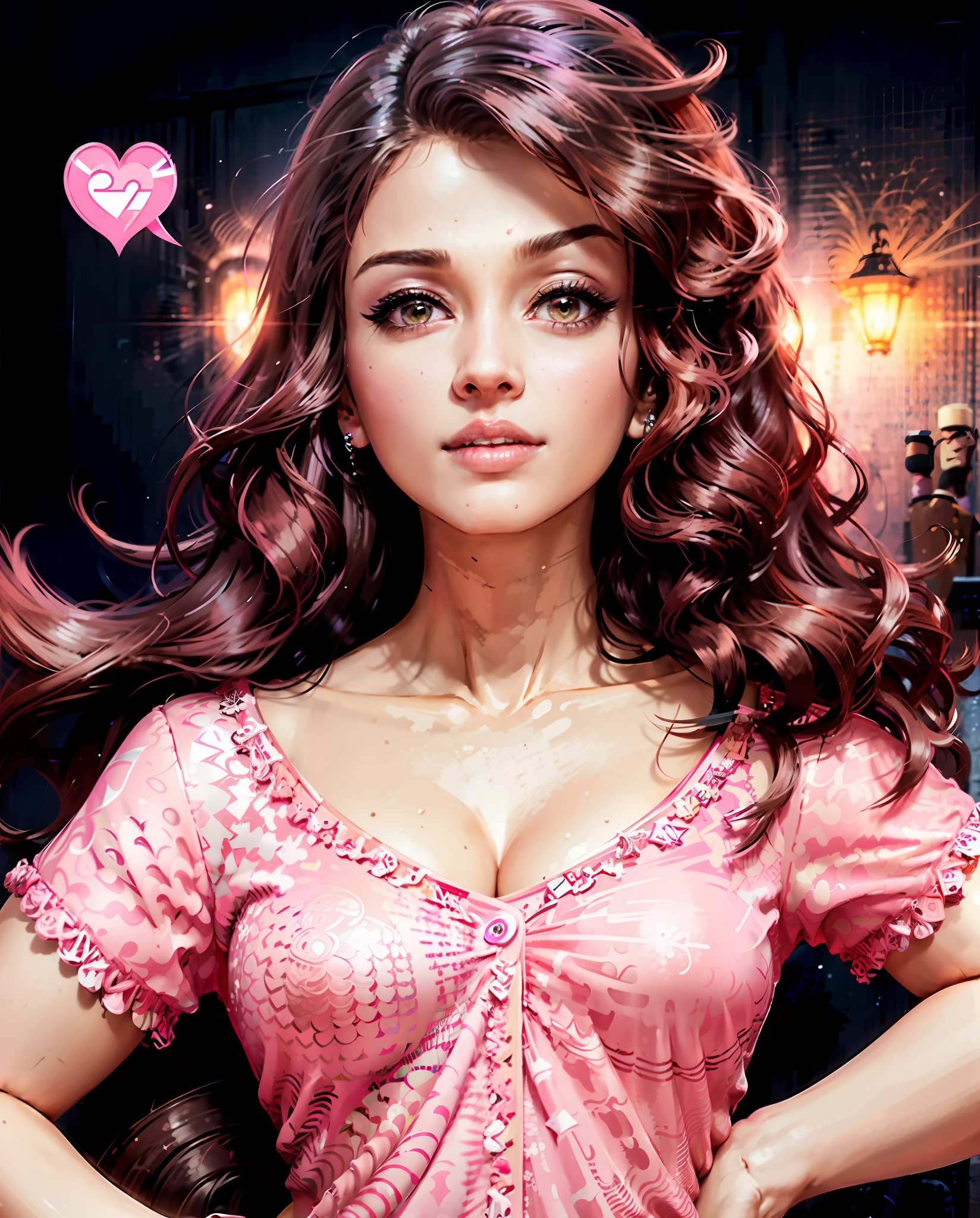 ((realistic face, seductive, adult look)), (pink pink shirt, black underwear, short clothes), (pink long hair, pink Nike sneakers), (22 years), (1 girl), (4k style))