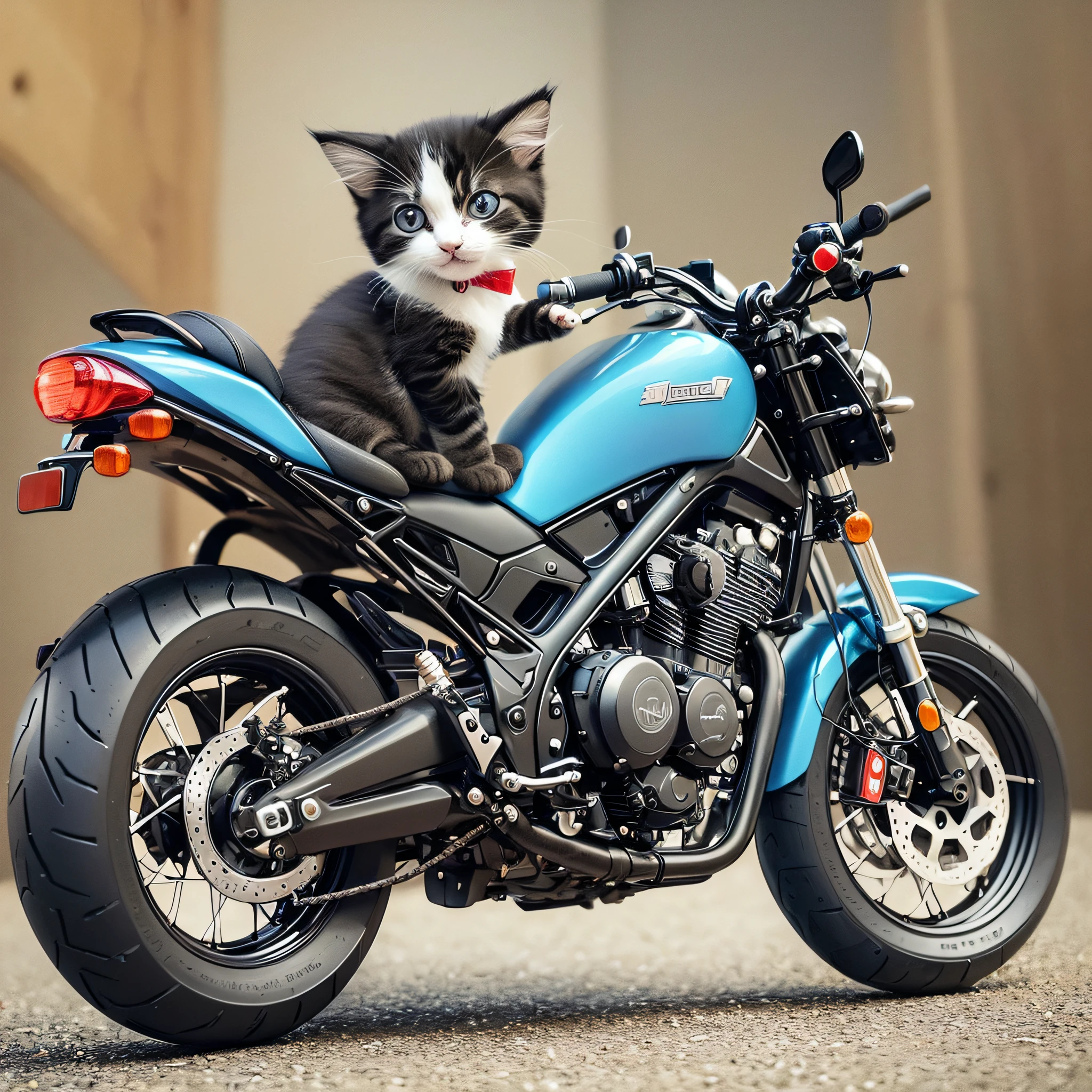 a small kitten sitting on a toy motorcycle, adorable digital painting, cute 3 d render, cute digital art, cute detailed digital art, ultra realistic 3d illustration, cute kitten, cute artwork, miniature kitten, amazing digital art, ultrarealistic illustration, digital art. photo realistic, cute cat, hyper realistic 3 d render, ultra realistic concept art