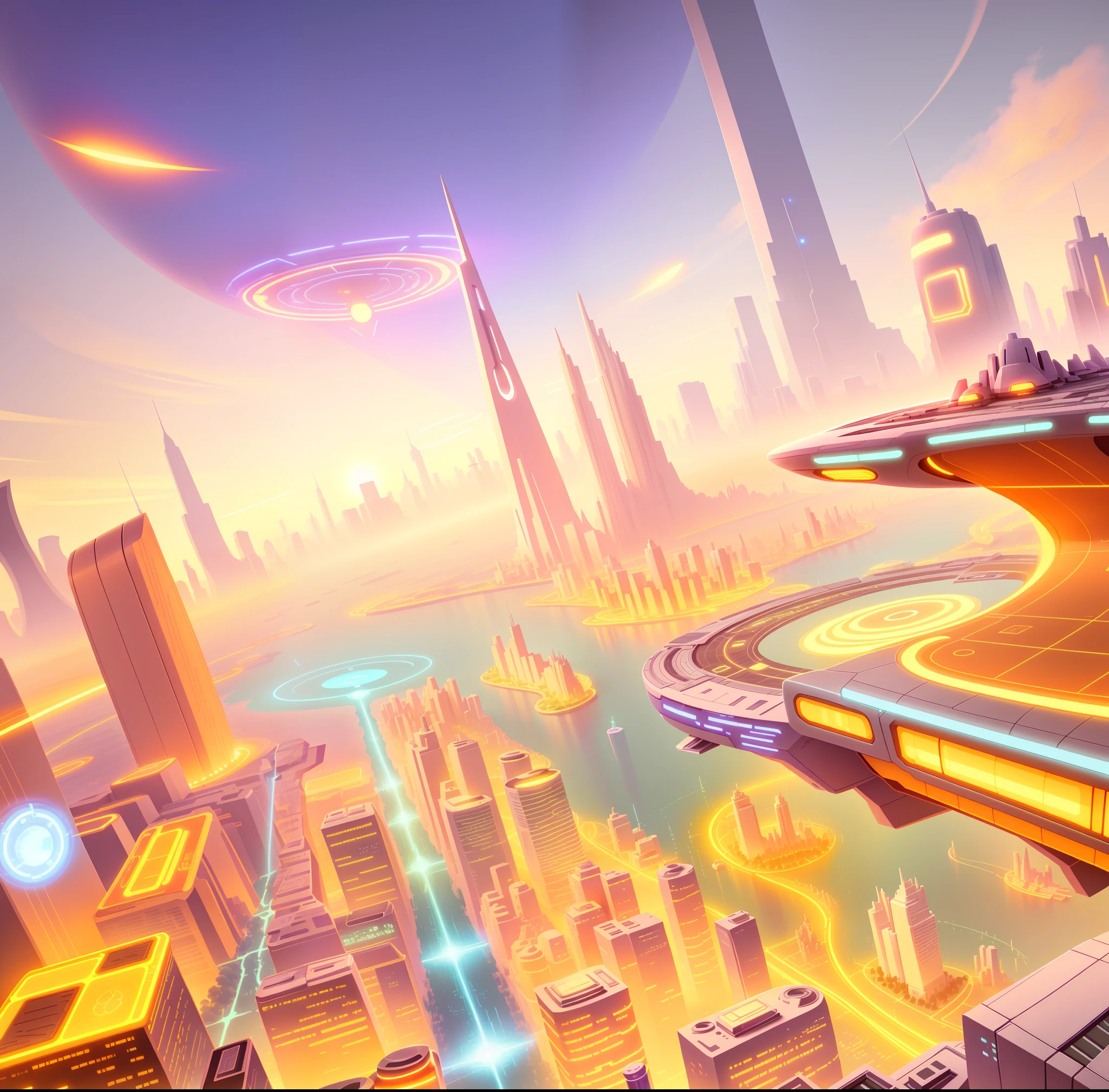 Cartoon illustration of futuristic city with portal in the distance, futuristic city background, futuristic city street, futuristic city background, futuristic. futuristic city background, futuristic cityscape, futuristic city vista, futuristic street, futuristic cityscape, futuristic utopian city, megacity background, 3d rendering stylization, urbanization track