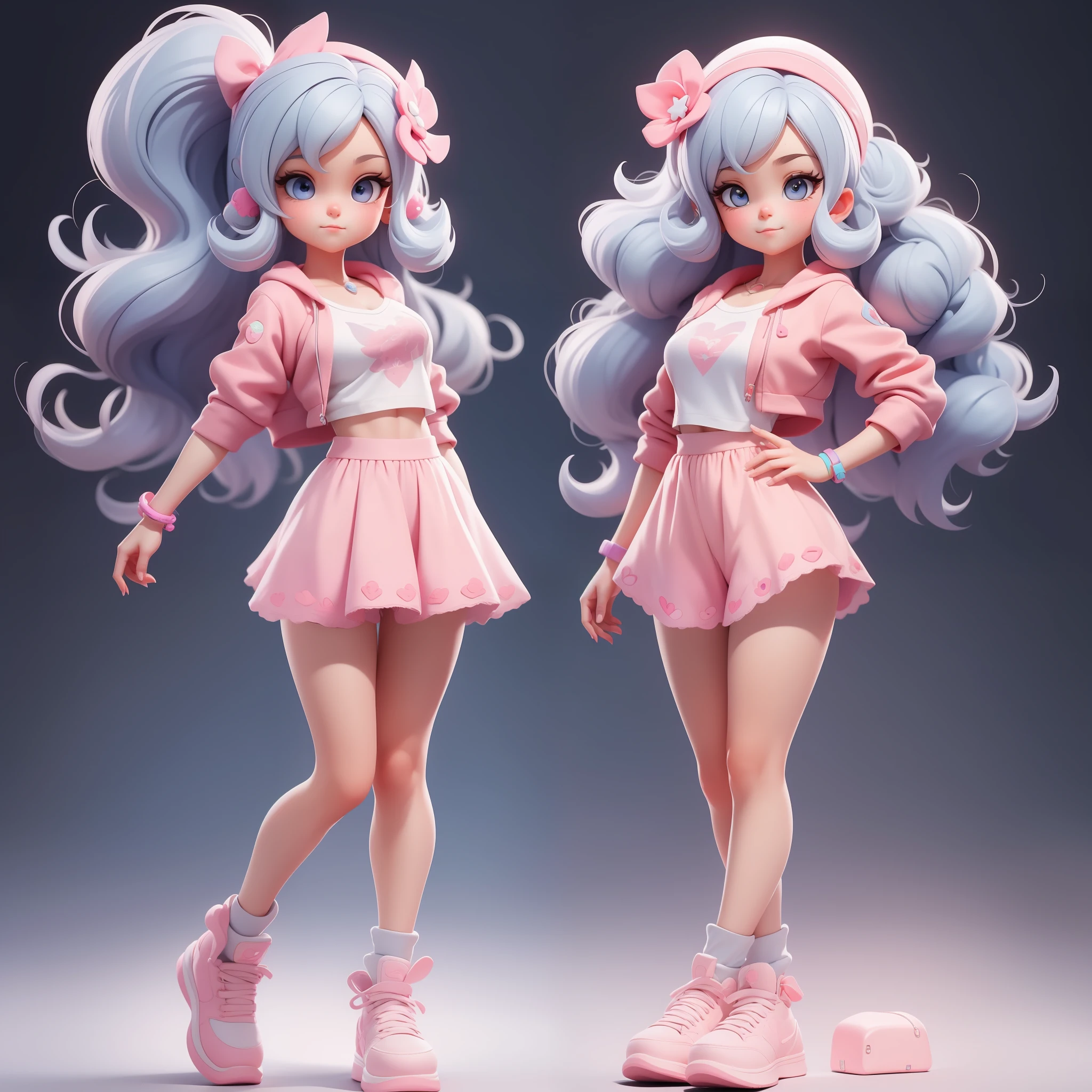 a super cute girl, full body, dreamy cute hair accessoriesPopmart Blind Box, IP design, clean and bright background3D rendering, OC rendering, 8k, soft focus, fine Glossysuper detail --ar 3:6 50 --q 2 --niji 5 --style expressive --s 2