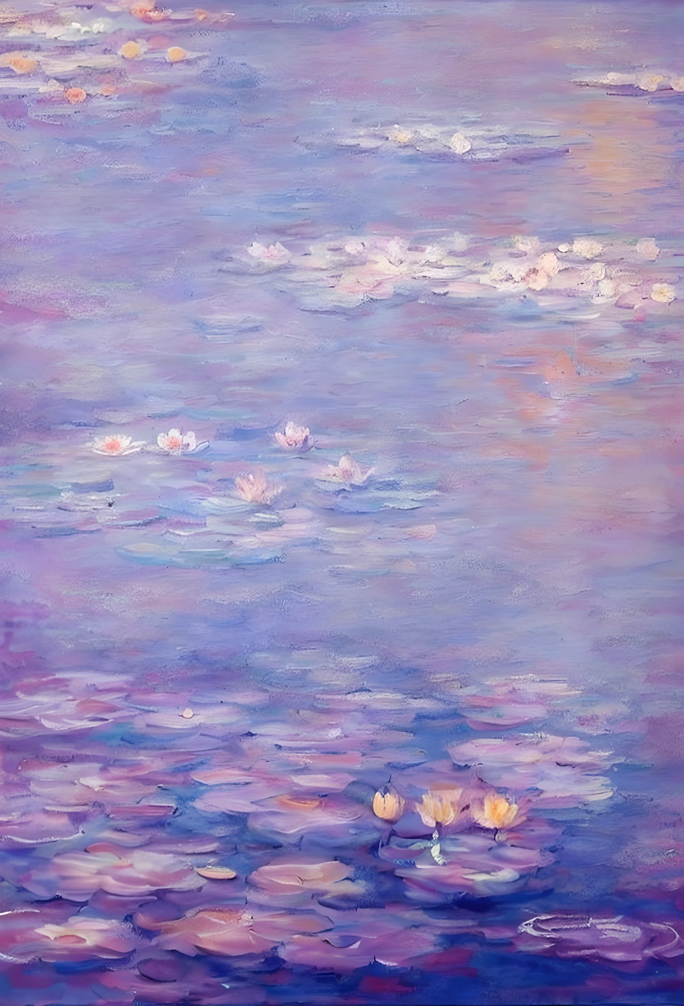 painting of a painting of water lilies in a pond, by Claude Monet, by claude monet, monet style, style of monet, by Monet, claude monet), by Blanche Hoschedé Monet, charles monet, inspired by Blanche Hoschedé Monet, monet painted, monet painting, inspired by Claude Monet, inspired by Monet, water lilies, impressionism style