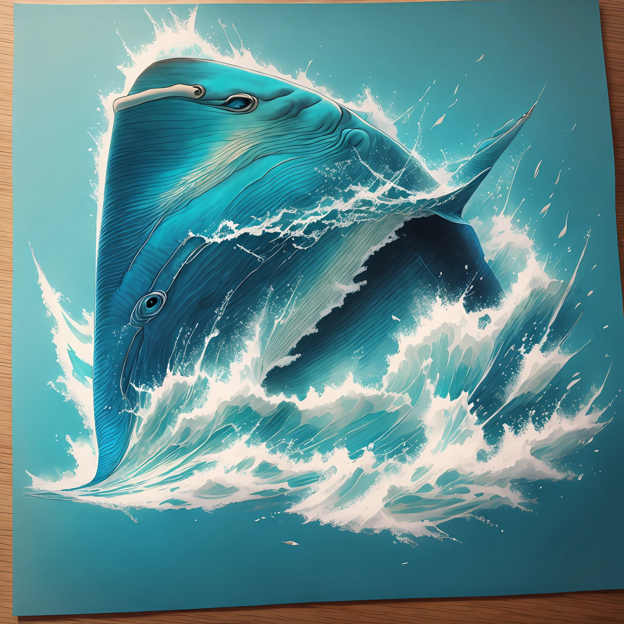 Logo, ocean Man,blue,blue whale drawing --auto --s2
