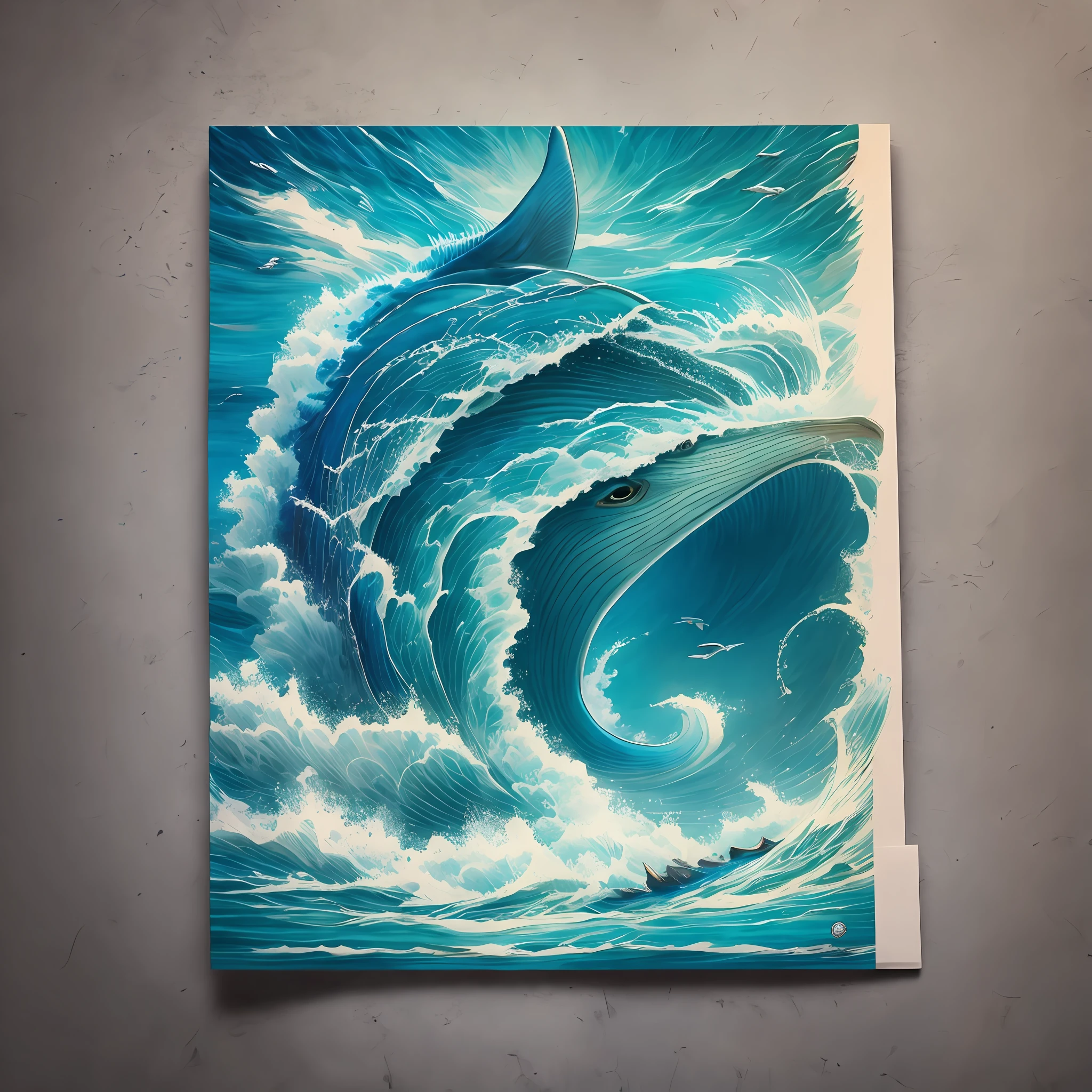 Logo, ocean Man,blue,blue whale drawing --auto --s2