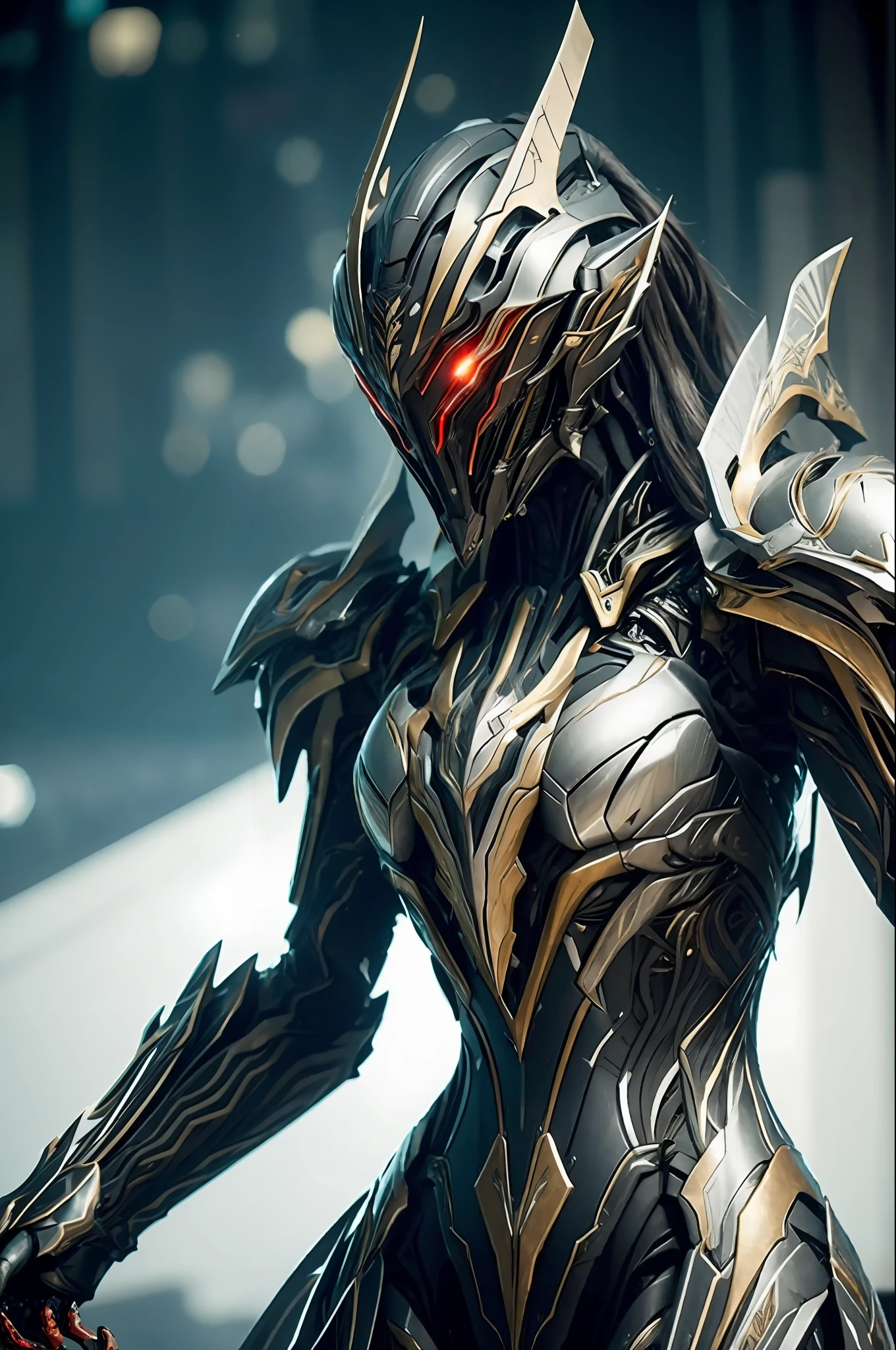 1 japanese girl, WARFRAME, intricate pattern, heavy metal, energy lines, faceless, glowing eyes, elegant, intense, blood red and black uniform, solo, modern, city, streets, dark clouds, thunderstorm, heavy rain,
dramatic lighting,
(masterpiece:1.2), best quality, high resolution,   beautiful detailed, extremely detailed, perfect lighting, 1 japanese, WARFRAME, prime,rhino prime,volt prime,saryn prime dynamic pose, intricate pattern, heavy metal, energy lines, faceless, glowing eyes, long silver hair, wind blown hair, elegant, intense, blood red and black uniform, bloody wings, solo, desert, sunny, bright, claws, dramatic lighting, (masterpiece:1.2), best quality, high resolution, beautiful detailed, extremely detailed, perfect lighting, zhongfenghua, from below