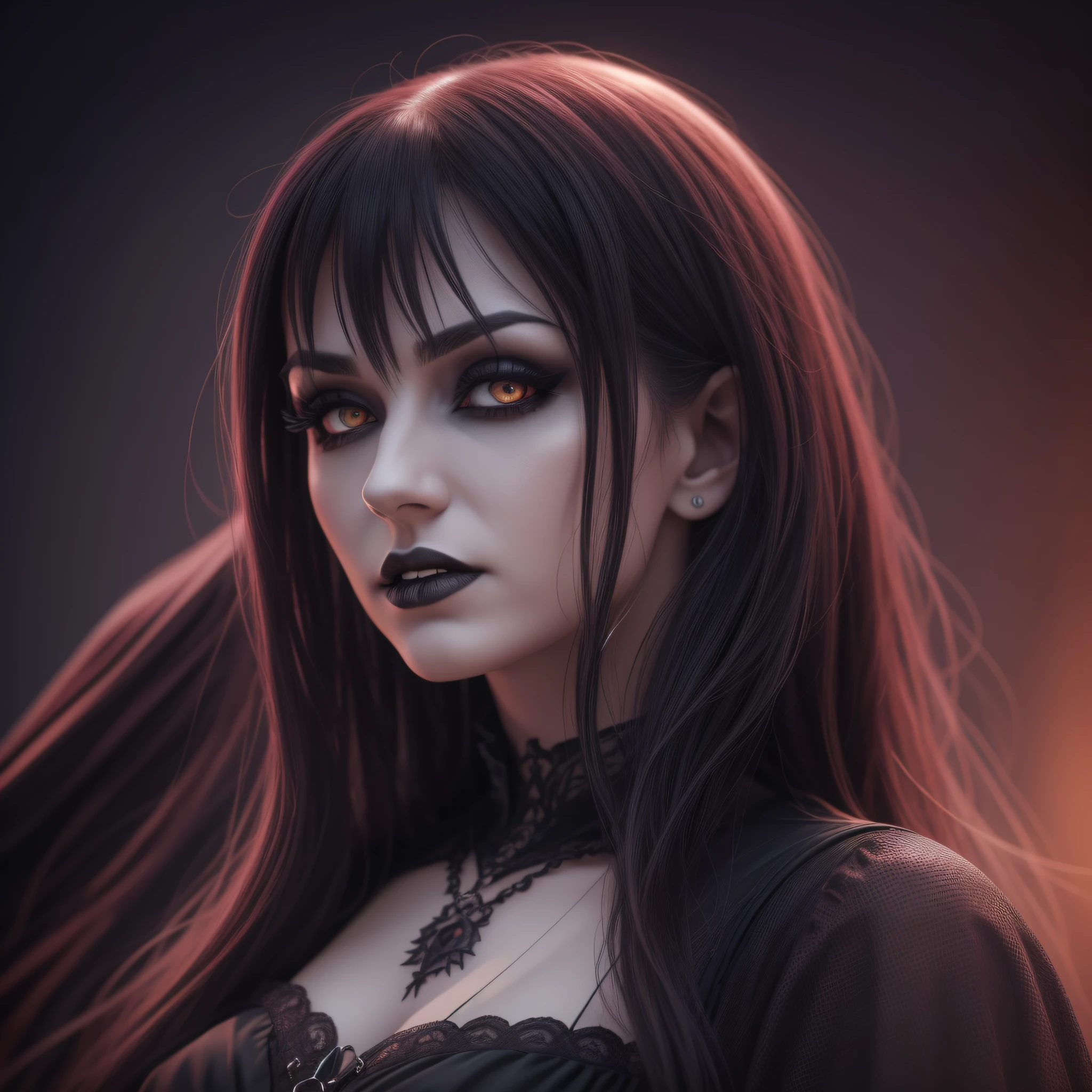 Gothic vampires at Night, dynamic lighting, chiaroscuro, hyperrealism, luminism, HD, very detailed, 4k, 8k, shot on a Nikon Z7 II and Nikon NIKKOR Z 105mm f/2.8 VR S, best quality, detailed face, detailed eyes, detailed pupils, detailed clothes and features, clear background