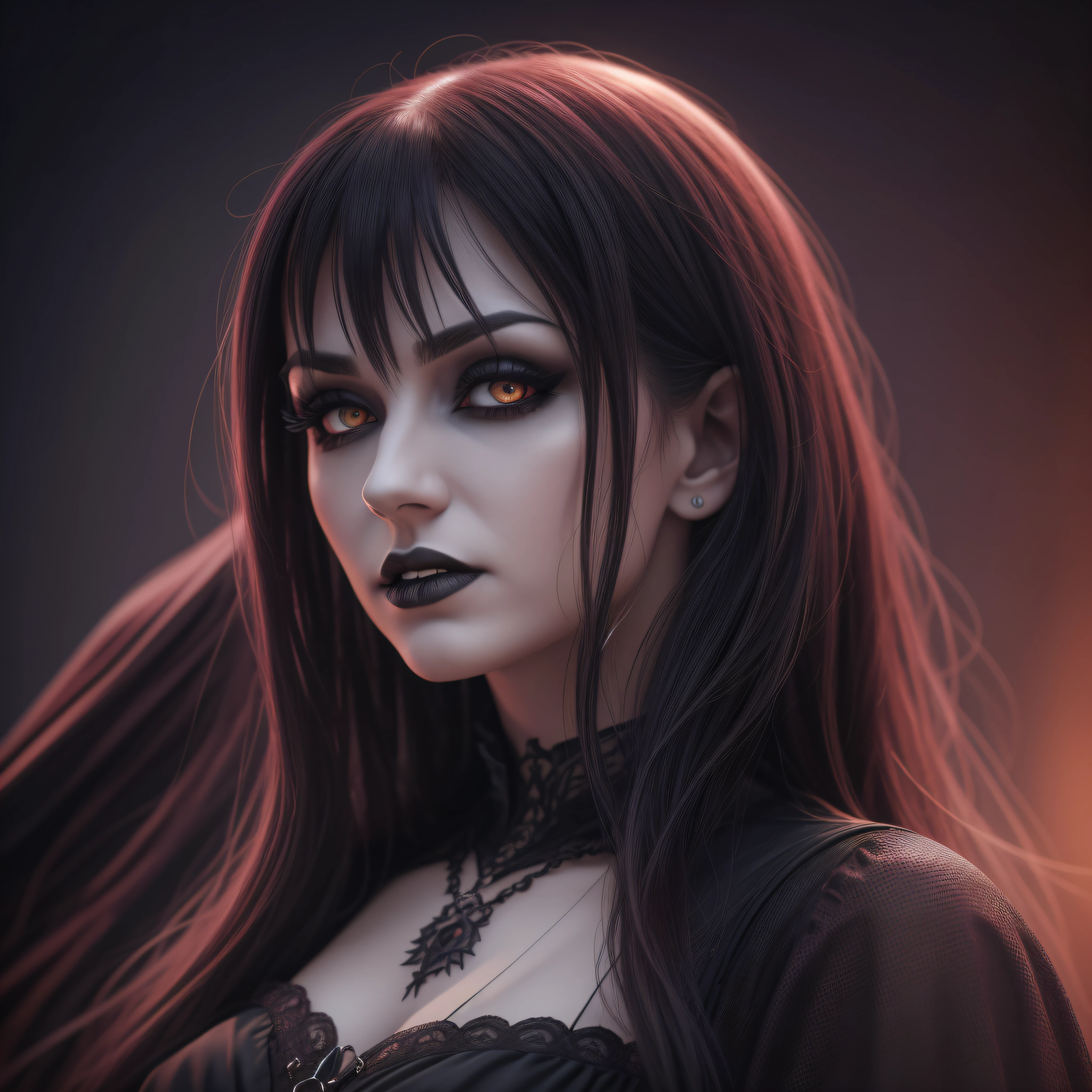 Gothic vampires at Night, dynamic lighting, chiaroscuro, hyperrealism, luminism, HD, very detailed, 4k, 8k, shot on a Nikon Z7 II and Nikon NIKKOR Z 105mm f/2.8 VR S, best quality, detailed face, detailed eyes, detailed pupils, detailed clothes and features, clear background
