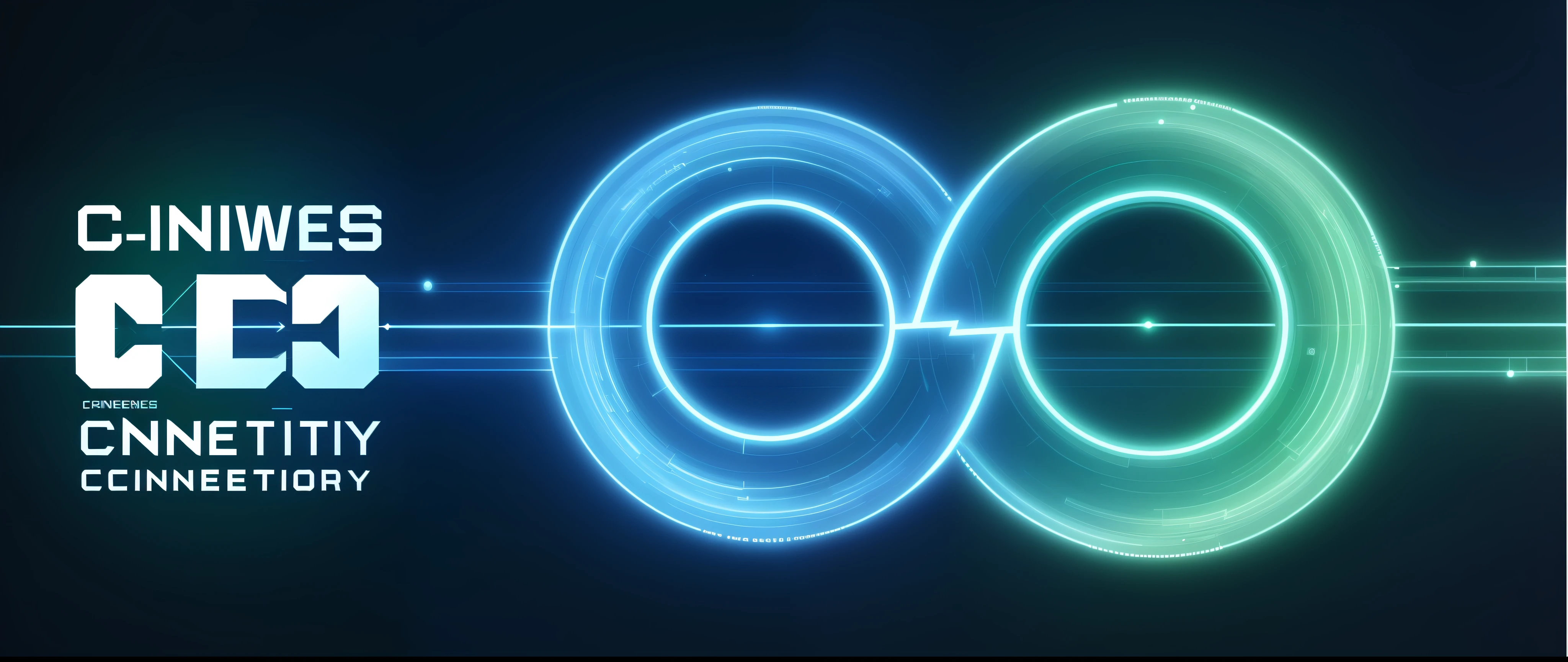 Two C creatives are connected into infinity symbols, blue-green astigmatism, rendered