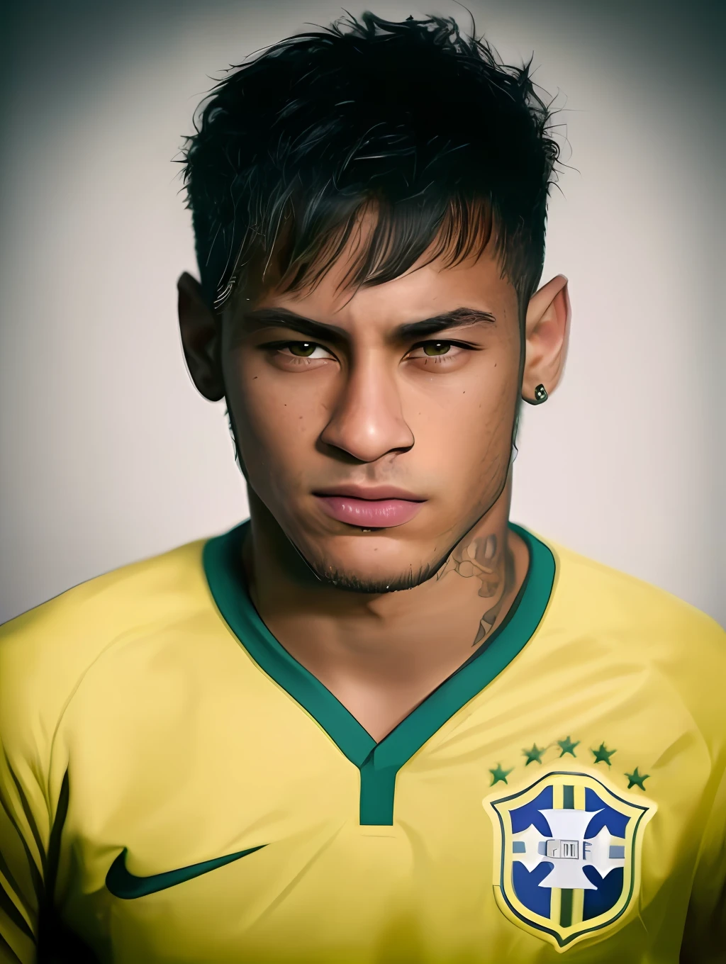 arafed man with a short haircut and a yellow shirt, neymar jr, neymar, neymar in fortnite, neymar in gta v, caio santos, platon, nick silva, close - up portrait shot, thiago lehmann, cocky smirk, instagram photo, by Willian Murai, official, iralki nadar, by Felipe Seade, looking at the camera