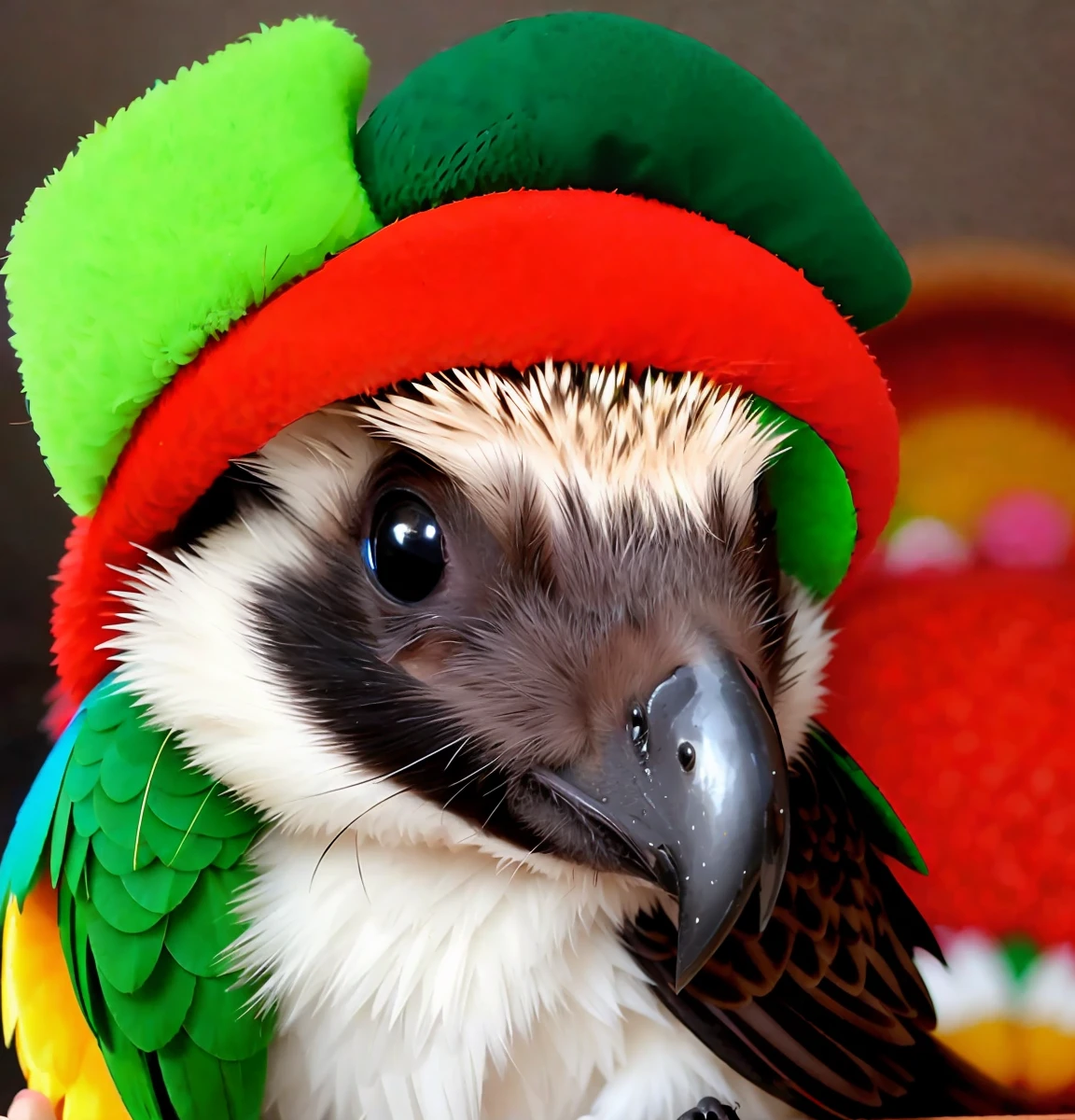 Hedgehog in a parrot hat --auto --s2