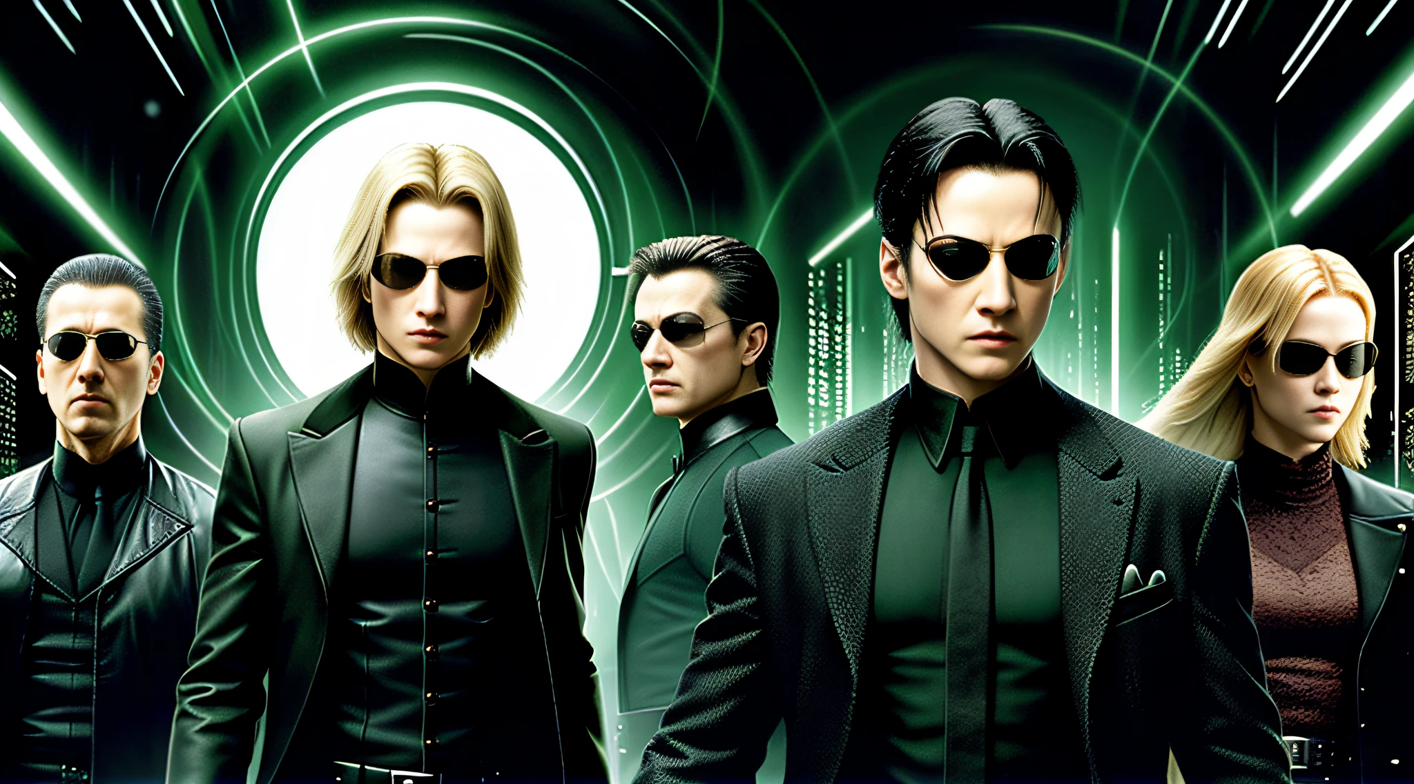 BOY . RUSSIAN CHILD, LONG BLONDE HAIR, CLOSE UP, image of a BOY in a suit and sunglasses walking, matrix, matrix), matrix), in the new movie matrix, the matrix, in matrix, matrix movie or grading, matrix lut, matrix theme, matrix text, neo from matrix, matrix film pinterest color, welcome to the matrix, matrix style, matrix symbols in the background,  Matrix Film Color
