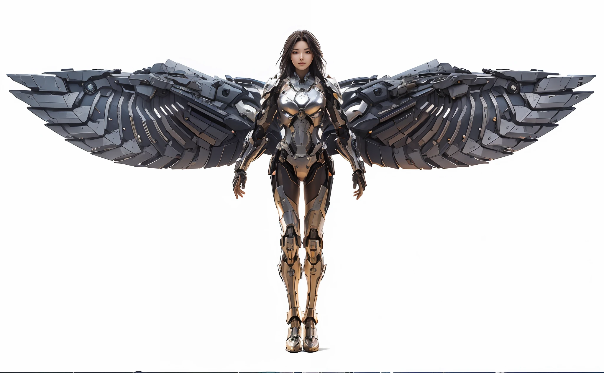 masterpiece,(bestquality),highlydetailed,ultra-detailed,1girl,(mechanicalwings:golden,glowingeyes:blue,silverarmor:1.2,elongatedears:0.8),(cyberpunkcity:1.5,weapon:energyblade),(fantasylandscape:1.2,natural lighting:1.5,confidentexpression),(panorama:1.2),mecha, smile,angle,Angels, wings,