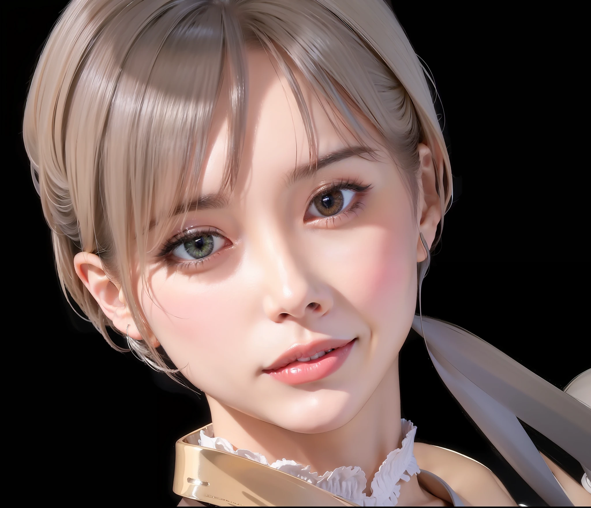 Best quality, masterpiece, ultra high res, (photorealistic:1.4), a beautiful woman, white shirt, medium breast, narrow waist, shiny skin, seductive smile, bokeh
