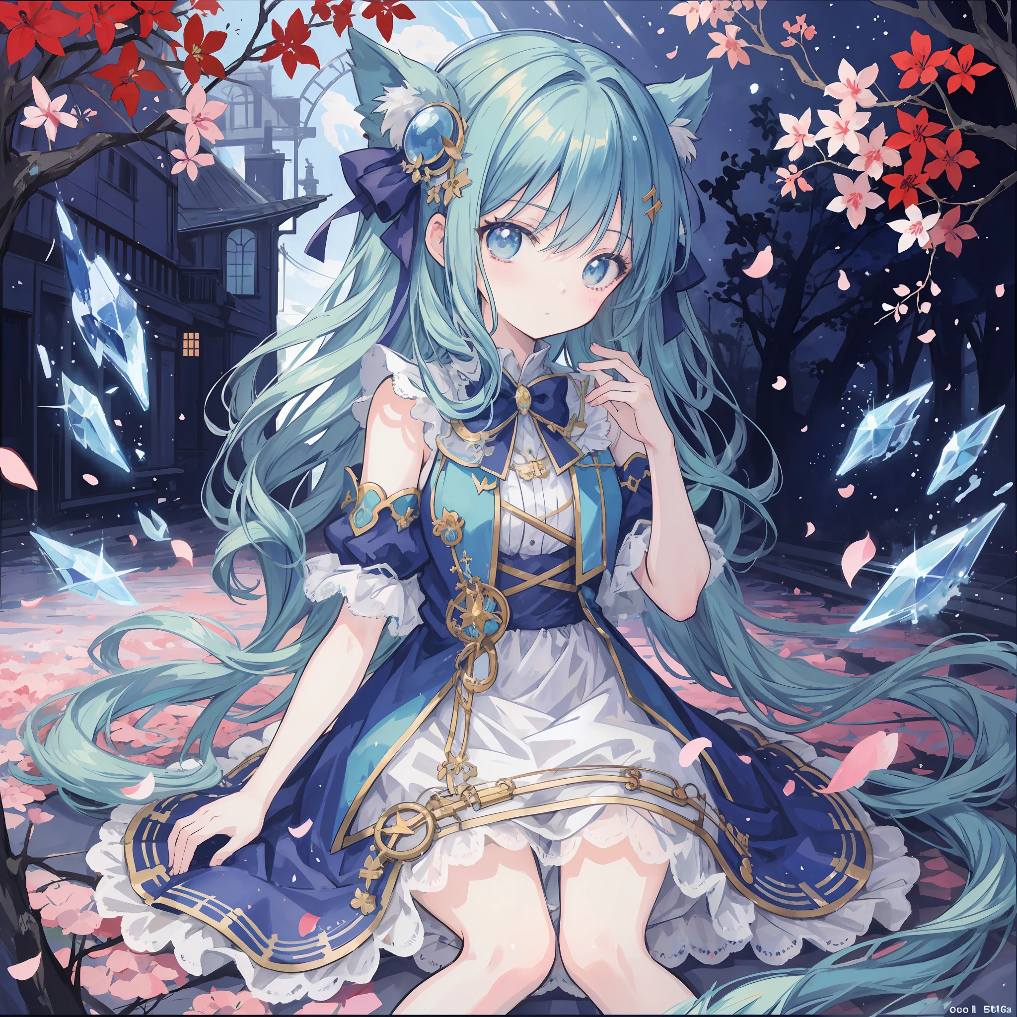 anime girl with long blue hair and blue dress in front of a tree, official artwork, official anime artwork, high detailed official artwork, detailed key anime art, mikudayo, nightcore, official art, trending on artstation pixiv, anime moe artstyle, beautiful fantasy anime, moe, pixiv contest winner, beautiful anime artwork, clean detailed anime art