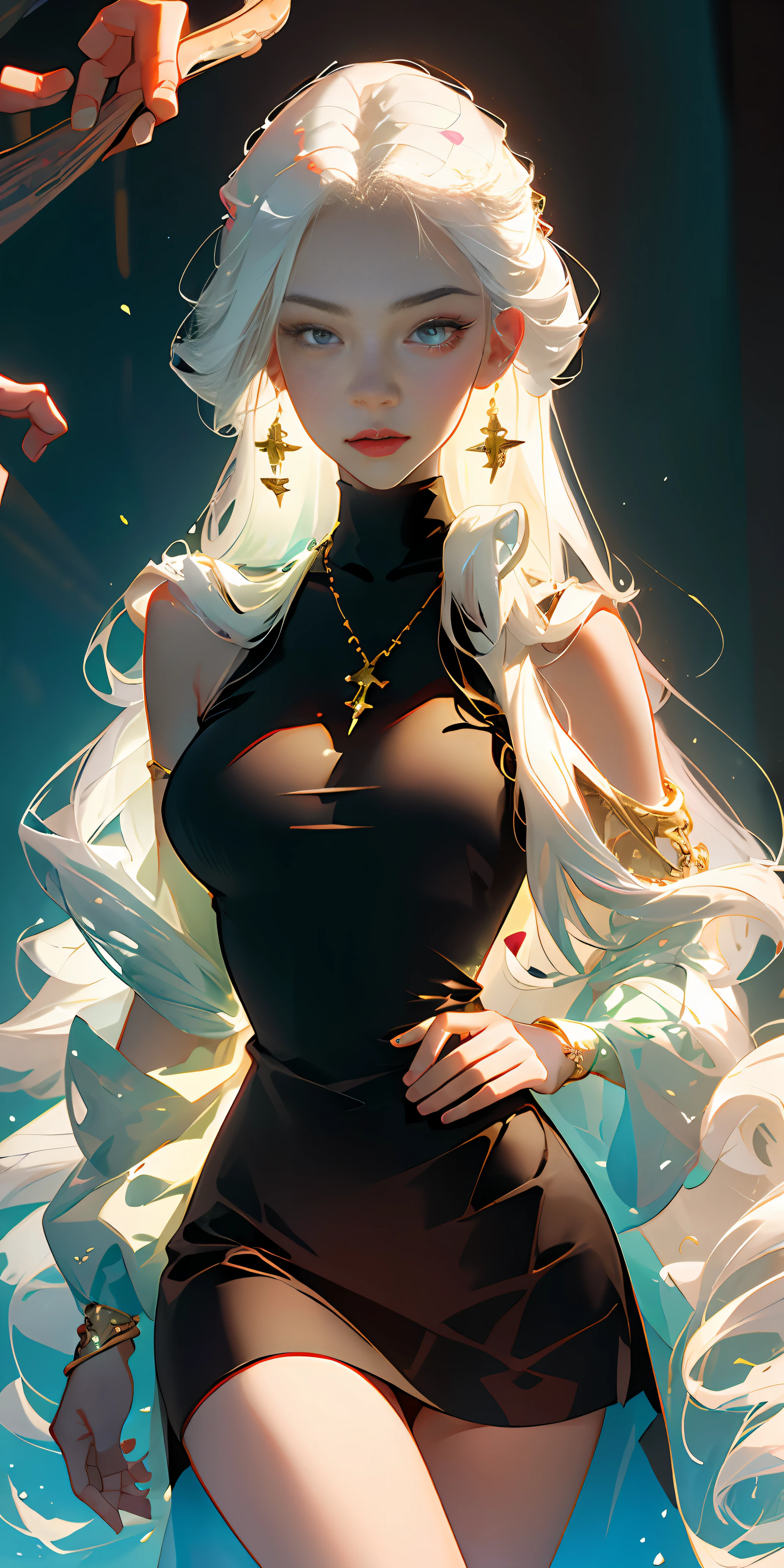 (((multicolored hair, [white hair]))), ultra realistic 8k cg, picture-perfect face, flawless, clean, masterpiece, professional artwork, famous artwork, cinematic lighting, cinematic bloom, perfect face, beautiful face, beautiful eyes, (((perfect female body, narrow waist))), gorgeous queen, royal, divine, goddess, godlike, (royal palace), fantasy, dreamlike, unreal, science fiction, (huge breasts), beautiful clothes, lace, lace trim, lace-trimmed legwear, nsfw, breasts out, absurdly long hair, very long hair, (rich:1.4), prestige, luxury, jewelry, diamond, gold, pearl, gem, sapphire, ruby, emerald, intricate detail, delicate pattern, sexy, charming, alluring, seductive, erotic, enchanting, hair ornament, necklace, earrings, bracelet, armlet, looking at viewer,