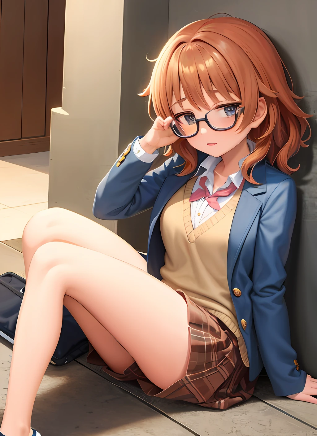 -YOld G Unidorme School Brown Hair Wearing Glasses