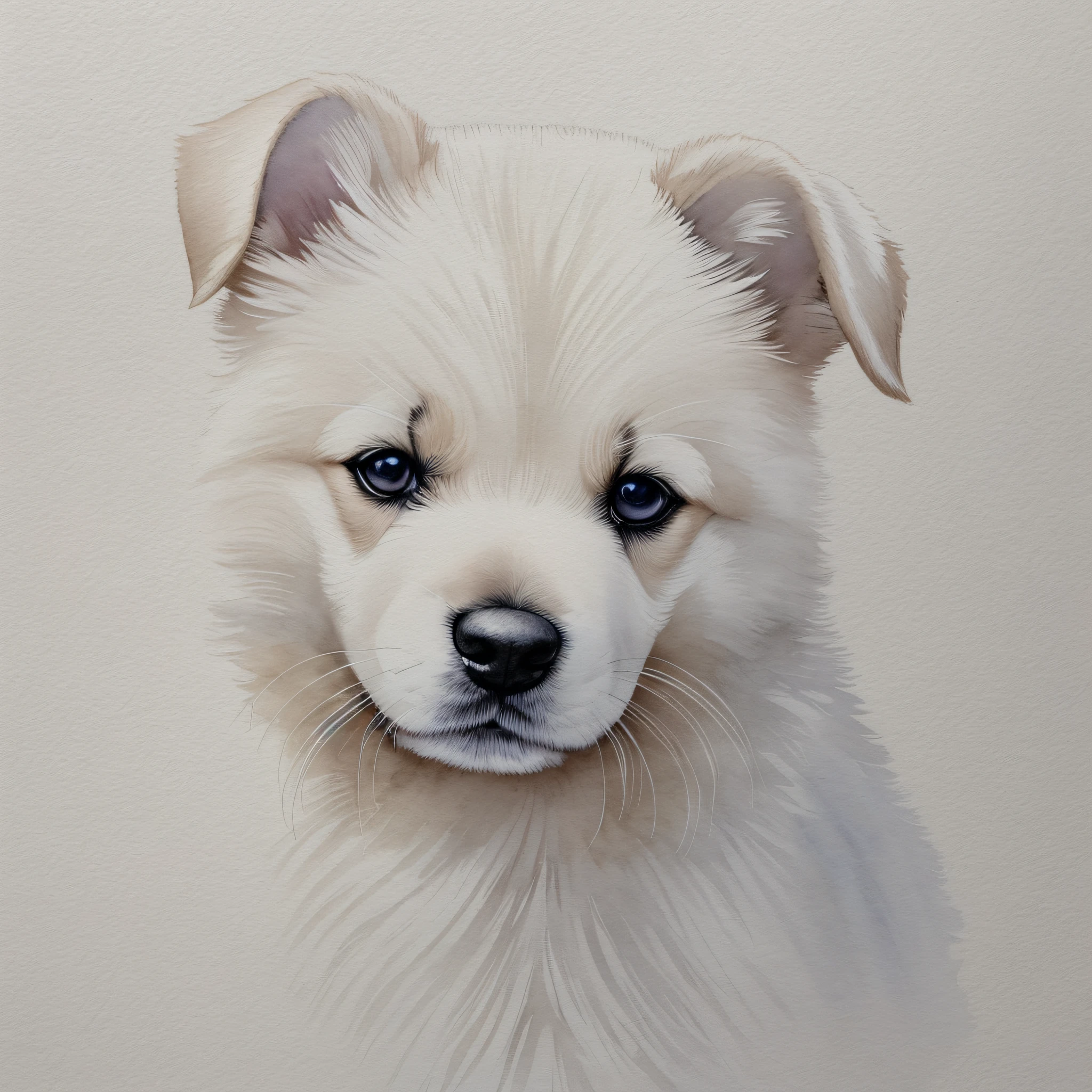Illustration of a good puppy background white watercolor painting --auto --s2