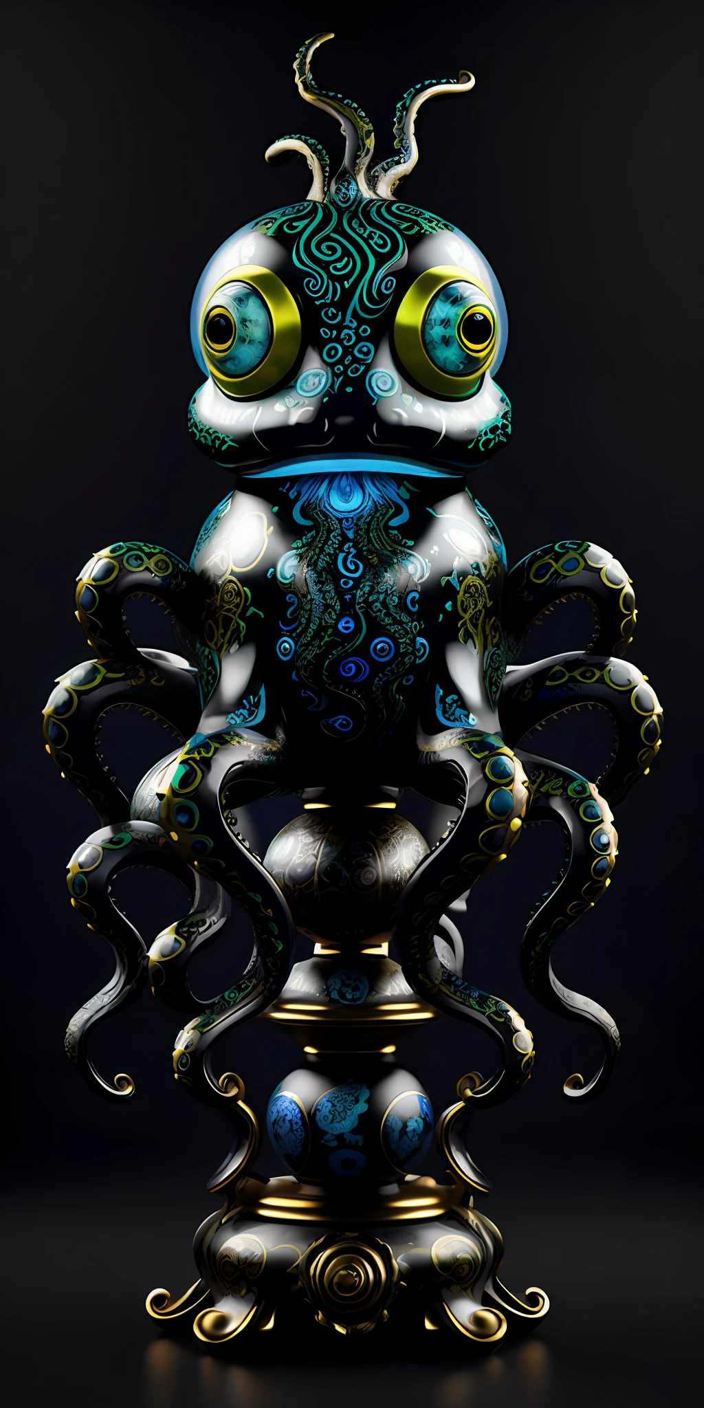 neon(black  porcelain, Gzhel, rococo:1.0), neon
neon
 Octopus - A slimy, eight-legged sea creature with a bulbous head and large, unblinking eyes.