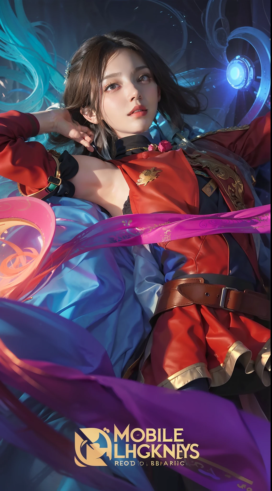 Hyperrealist portrait of female by david hockney and alphonse mucha,fantasy art, photo realistic, dynamic lighting, artstation, poster, volumetric lighting, very detailed faces, 4 k, award winning,, 1girl, in the dark, deep shadow, low key,cowboy shot,(official clothing:1.4) ,long hair,white hair,