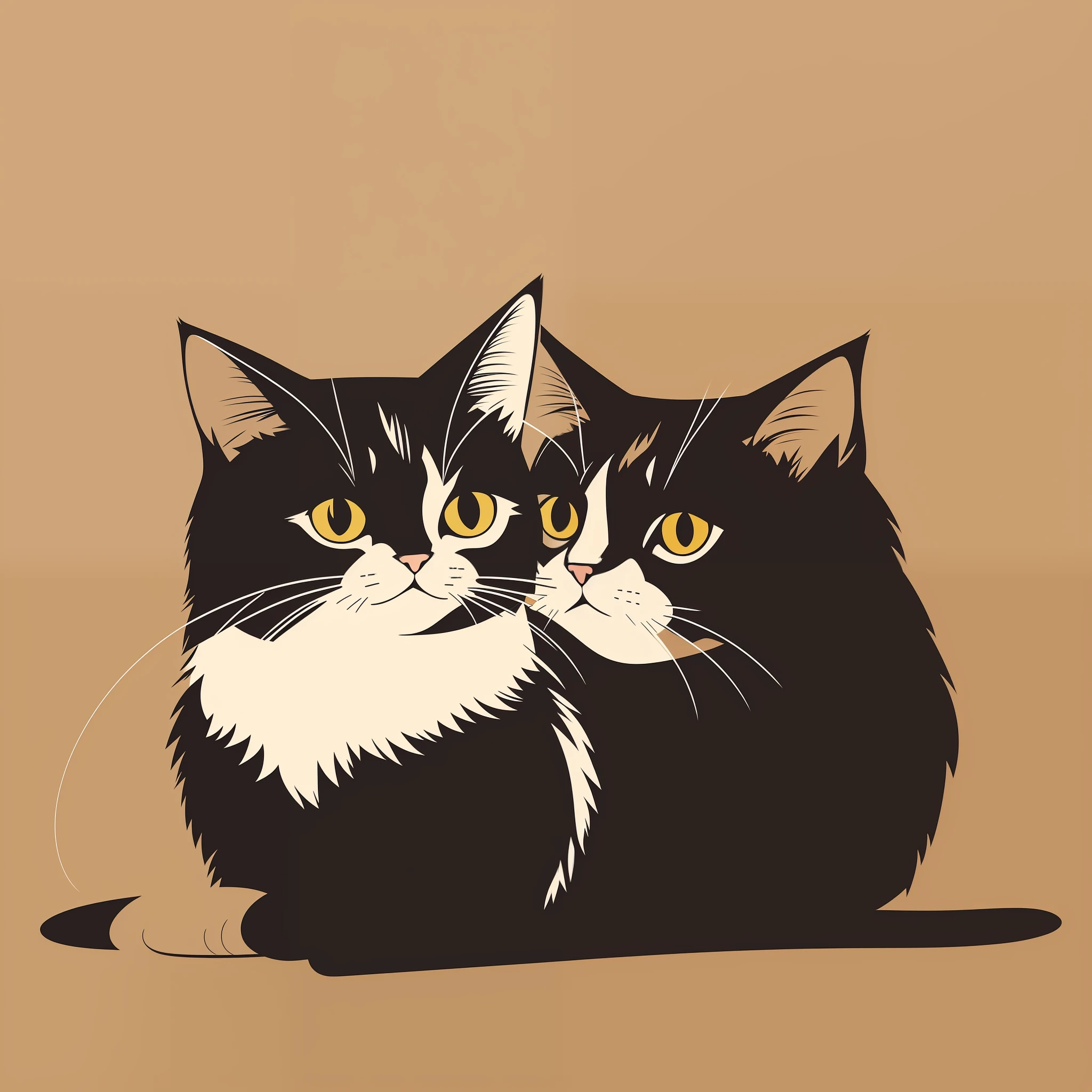 cat ,Minimalist style, t-shirt design, super cute, 2d, vector, flat--v5-