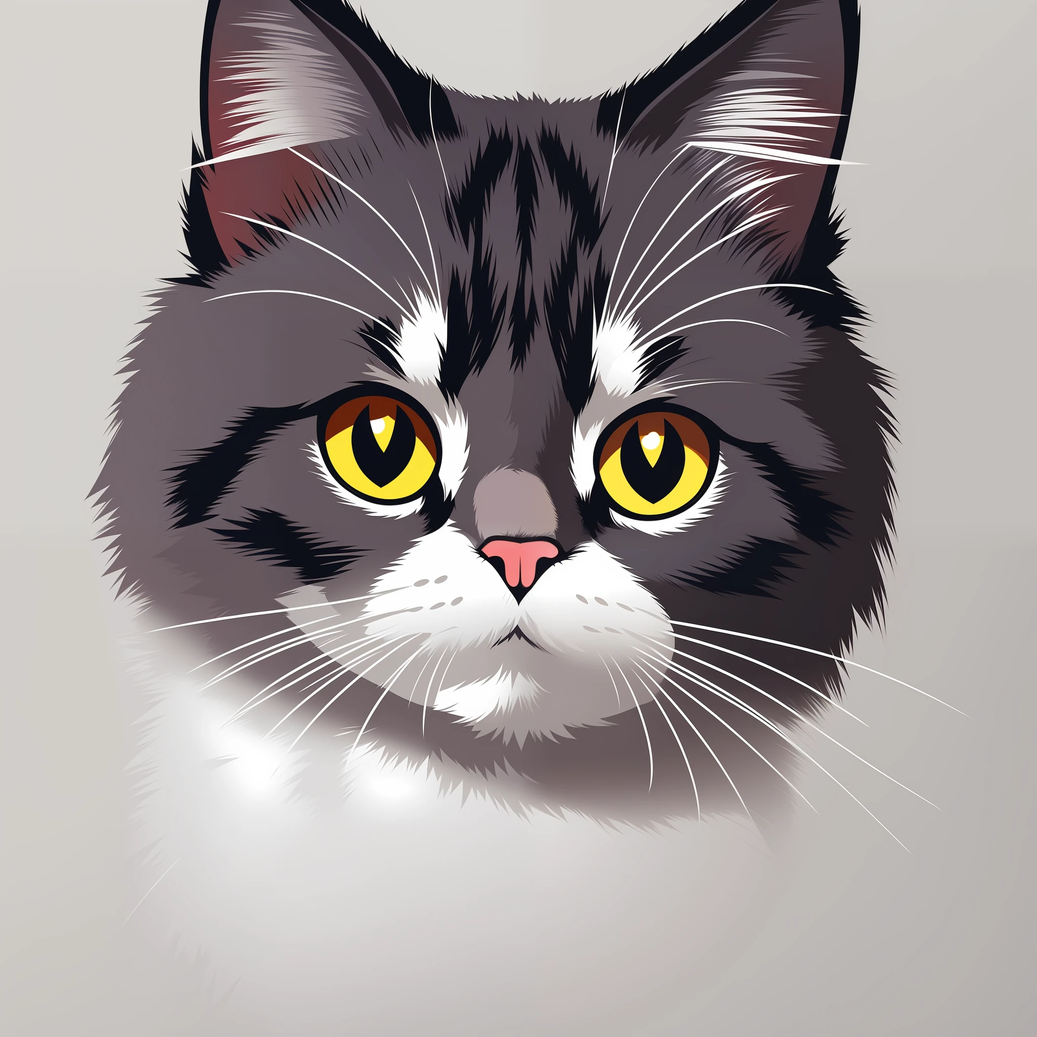 cat ,Minimalist style, t-shirt design, super cute, 2d, vector, flat--v5-