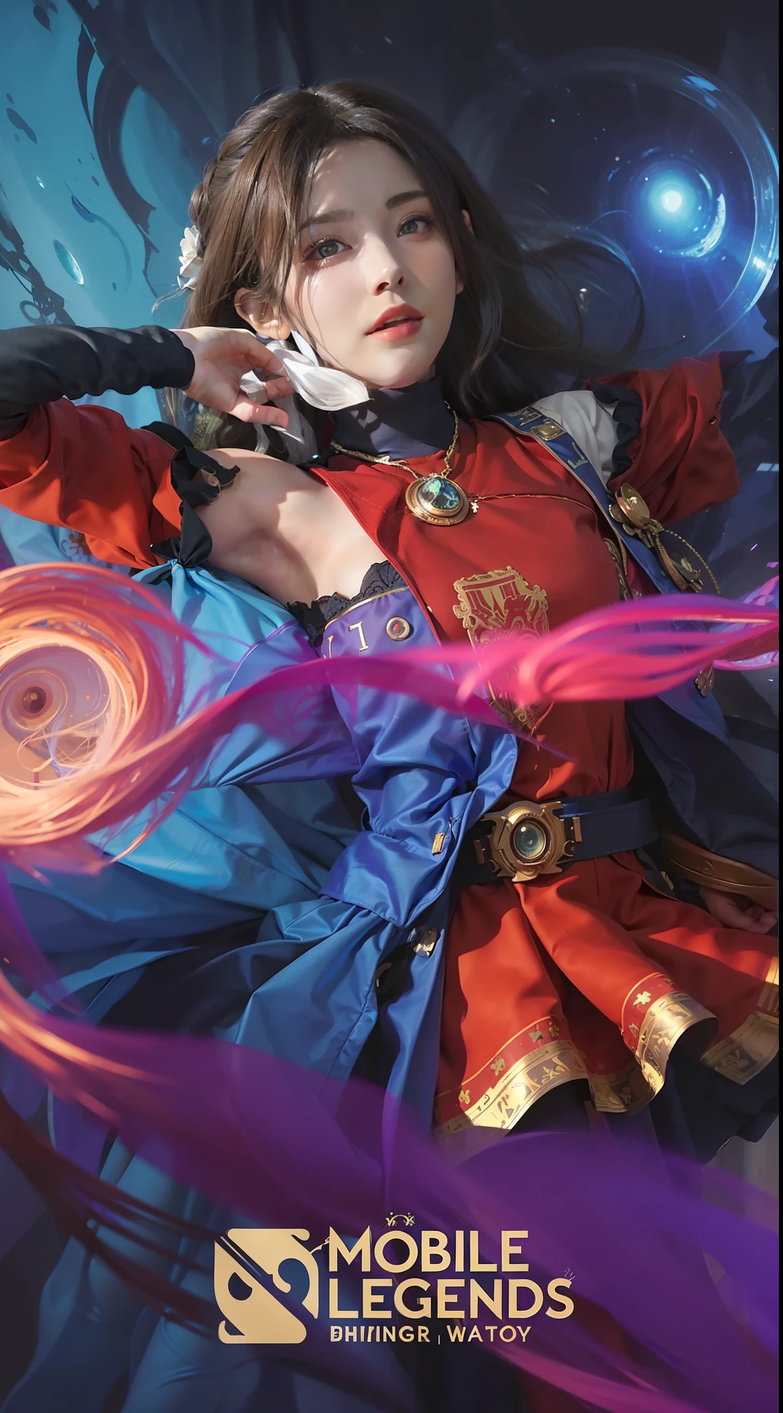 Hyperrealist portrait of female by david hockney and alphonse mucha,fantasy art, photo realistic, dynamic lighting, artstation, poster, volumetric lighting, very detailed faces, 4 k, award winning,, 1girl, in the dark, deep shadow, low key,cowboy shot,(official clothing:1.4) ,long hair,white hair,