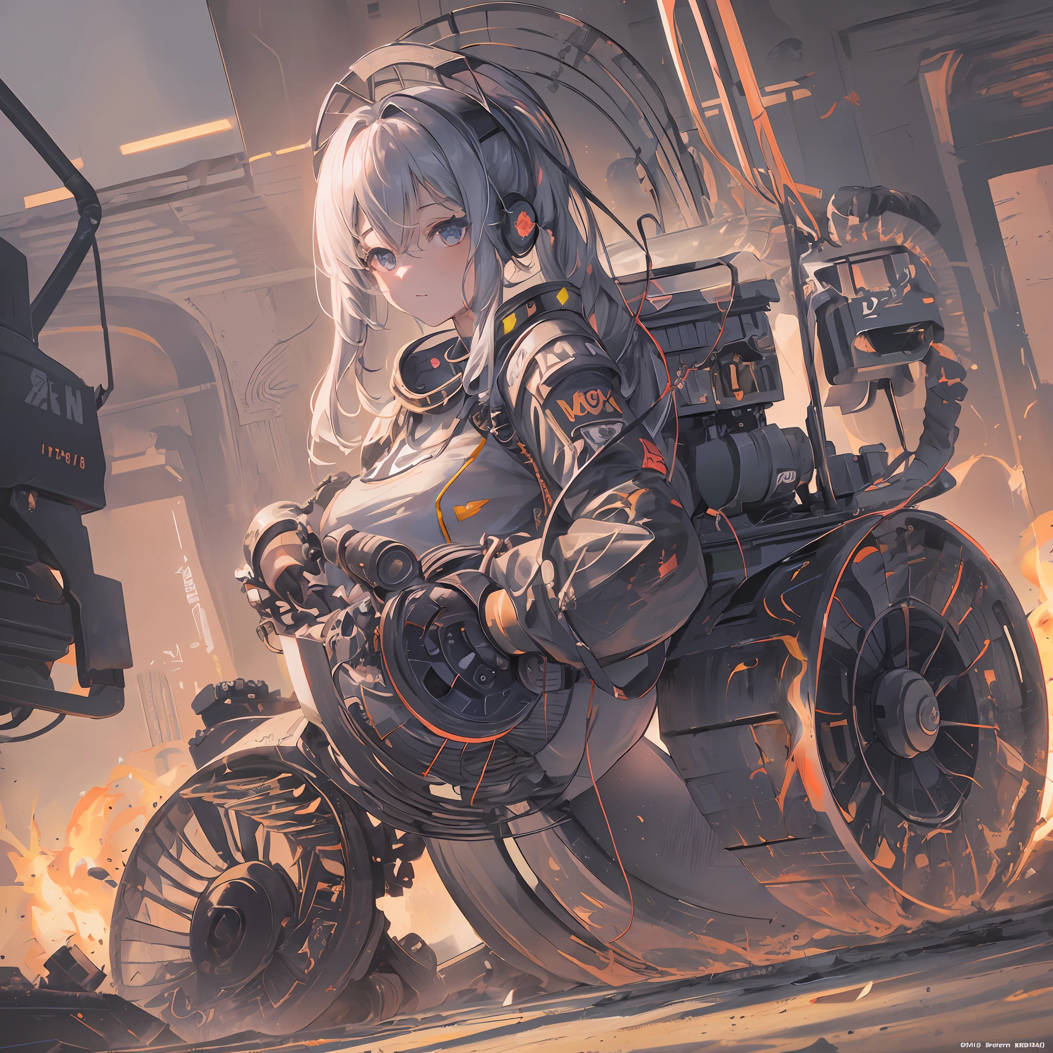 (((Heavy Equipment Girl))),Body is heavy machinery, shoulder to excavator, whole body, gradient hair, hair between eyes, Ahoge, Age:16, Beautiful face, White Niso, (Ultra fine CG Unity 8k wallpaper), (Masterpiece), (Best quality), (Ultra detail), (Best illustration), (Best shadow), (Ultra-fine and beautiful), Dynamic Angle, (Ultra-fine CG integrated 8k wallpaper), (Masterpiece), (Best illustration), ( Best Shadow), (Ultra-Fine and Beautiful), Dynamic Angle