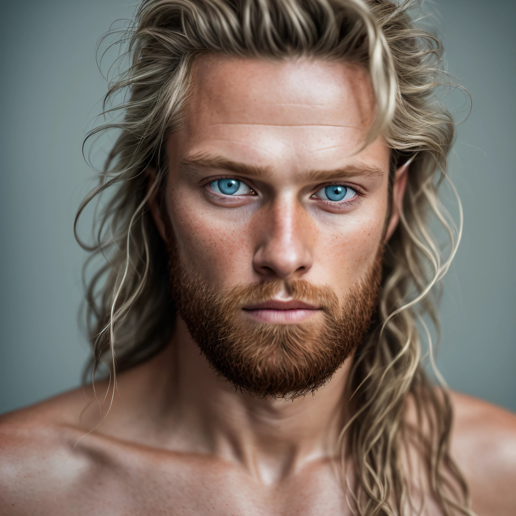 Photorealistic portrait of stunningly beautiful tanned scandinavian young man without makeup, extremely detailed light blue eyes, detailed symmetrical realistic face, extremely detailed natural texture, peach fluff, windy hair, masterpiece, absurdity, award-winning photo by Lee Jeffries, Nikon D850 film photography, Kodak Portra 400 Camera F1.6 lens, extremely detailed, amazing, fine detail, rich colors, hyper-realistic realistic texture, dramatic lighting, unrealengine, trends on artstation, cinestill 800 tungsten, looking at the viewer, photorealistic, RAW photo, TanvirTamim, high quality, high resolution, sharp focus, extremely detailed, cinematic lighting, 8k uhd,-imagine-