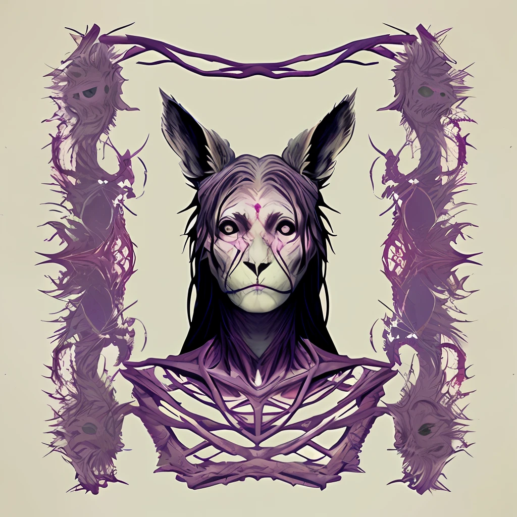 Unclothed carcass beast-eared maiden