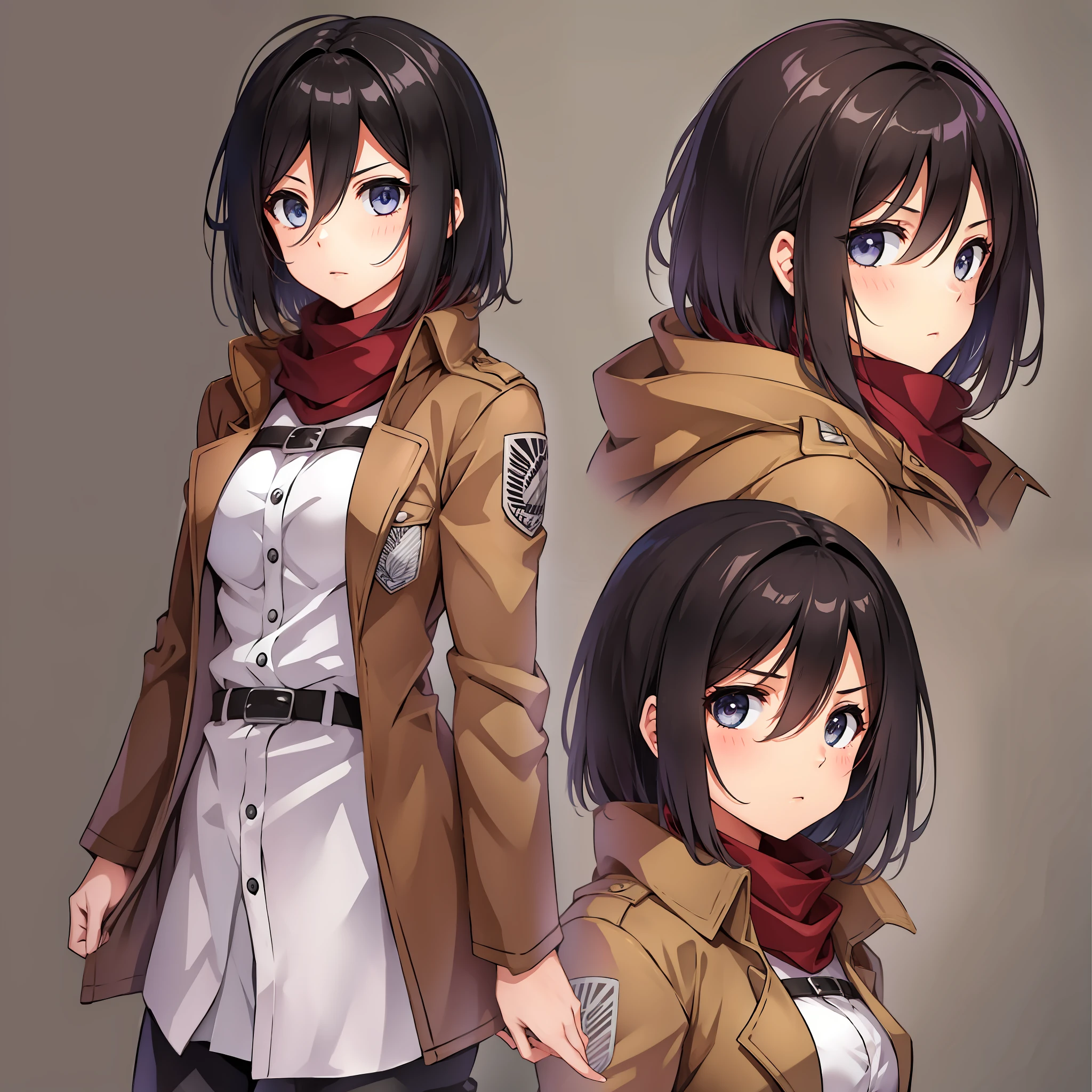 Girl, meme reaction style, Mikasa Ackerman