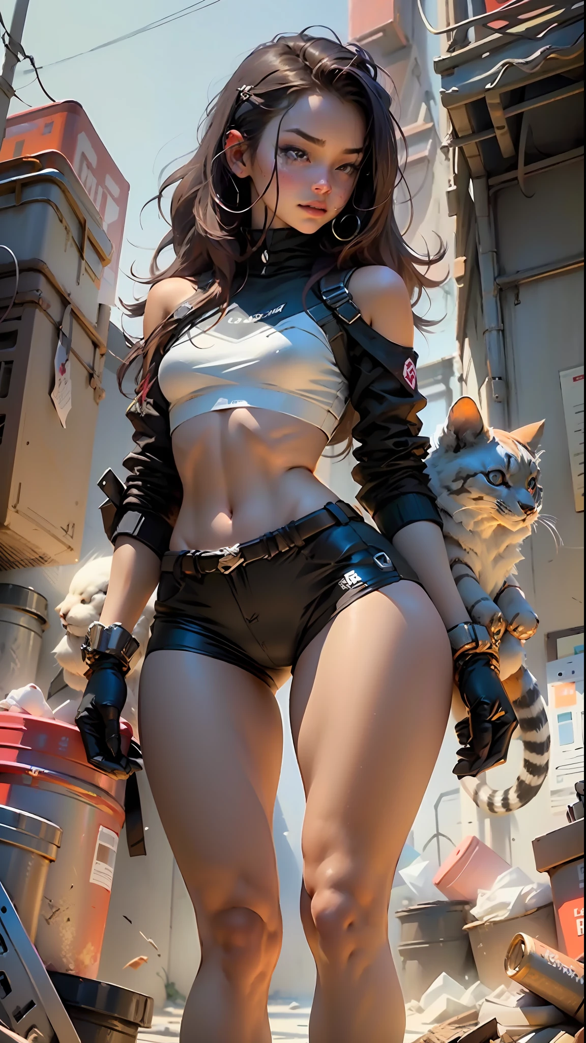 Woman body definition thick thigh cybernetics, body parts, short underwear, small animals